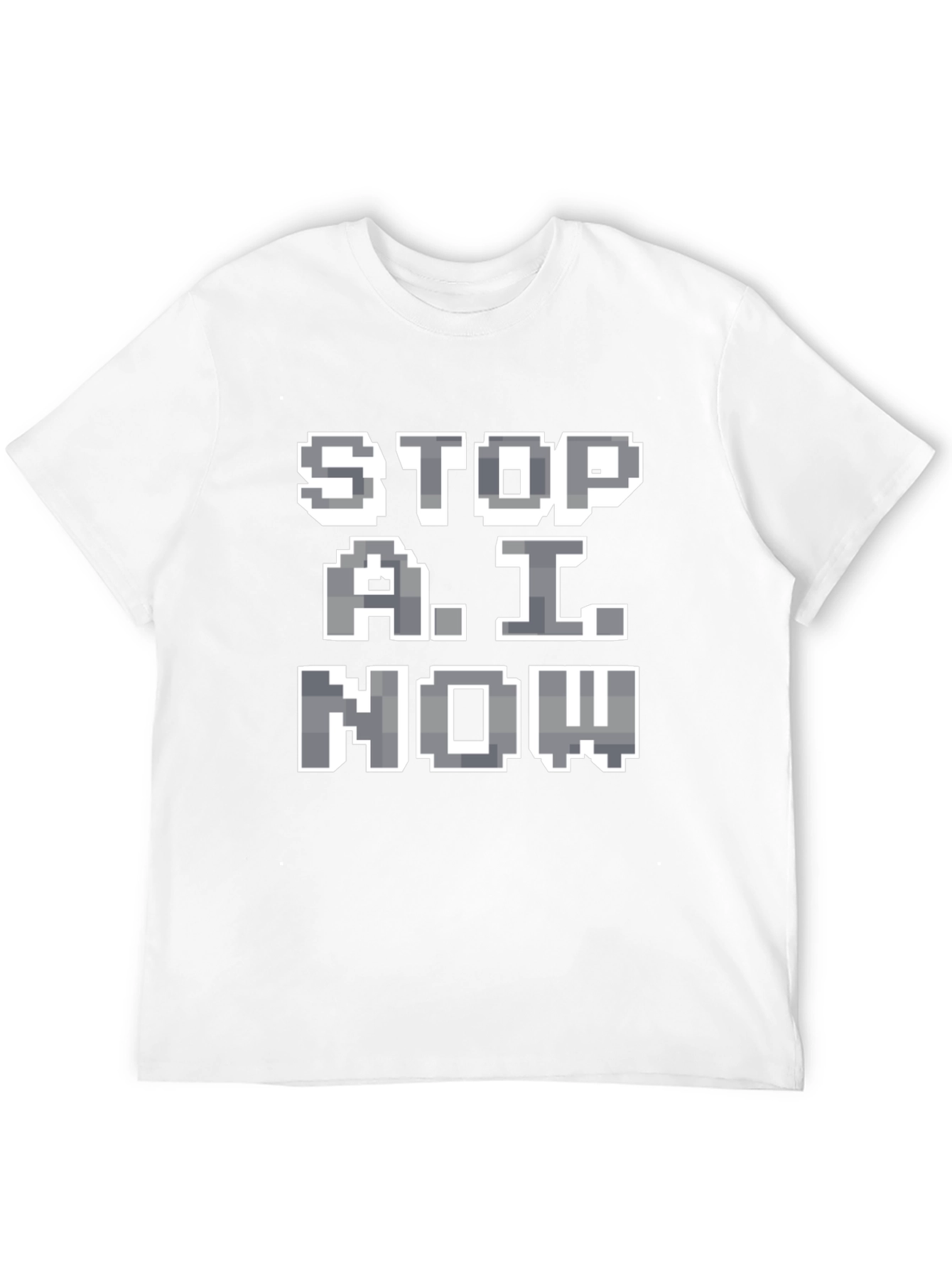 Stop A.I. Now Graphic Tee - Pixelated Protest