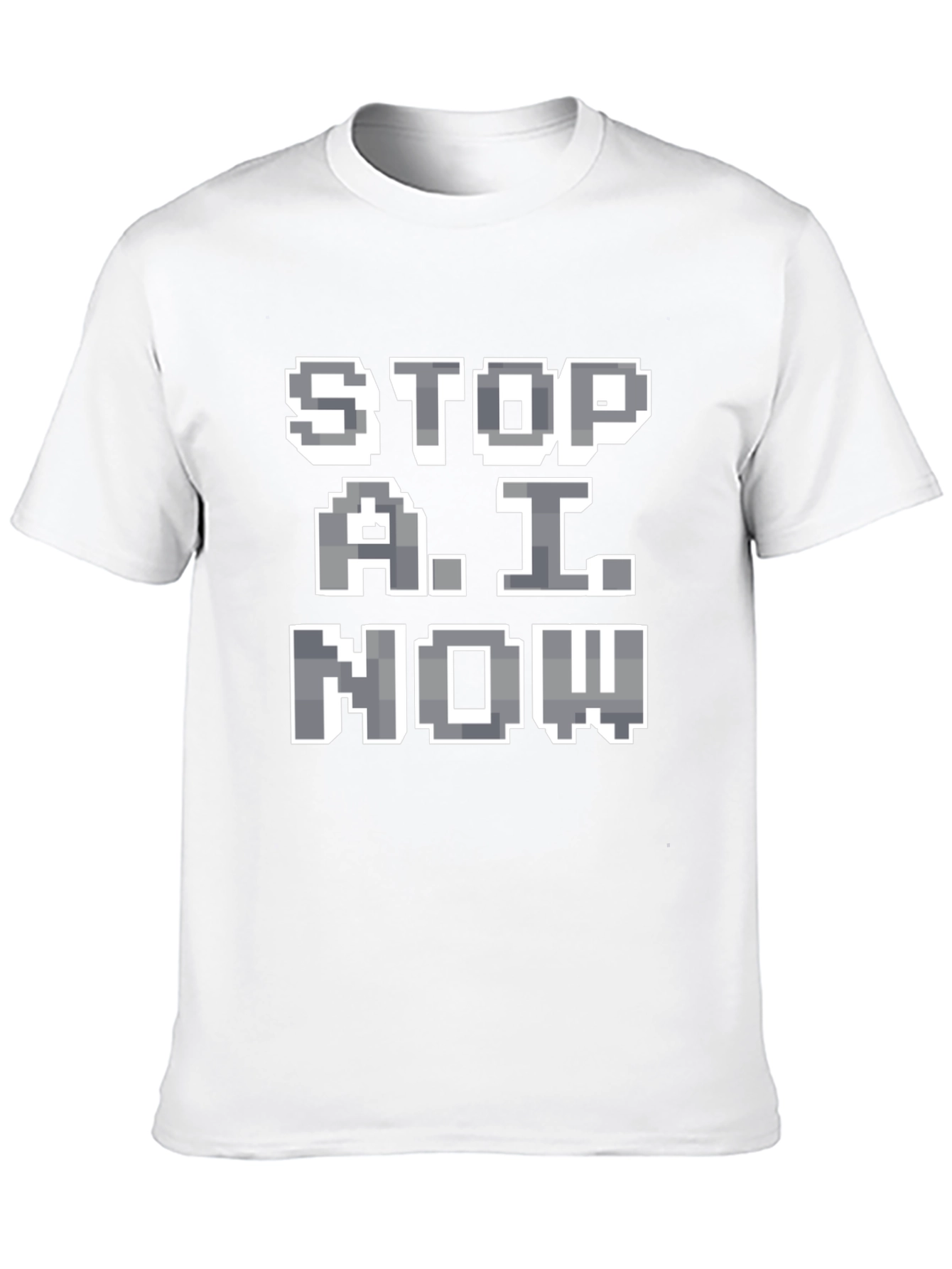 Stop A.I. Now Graphic Tee - Pixelated Protest