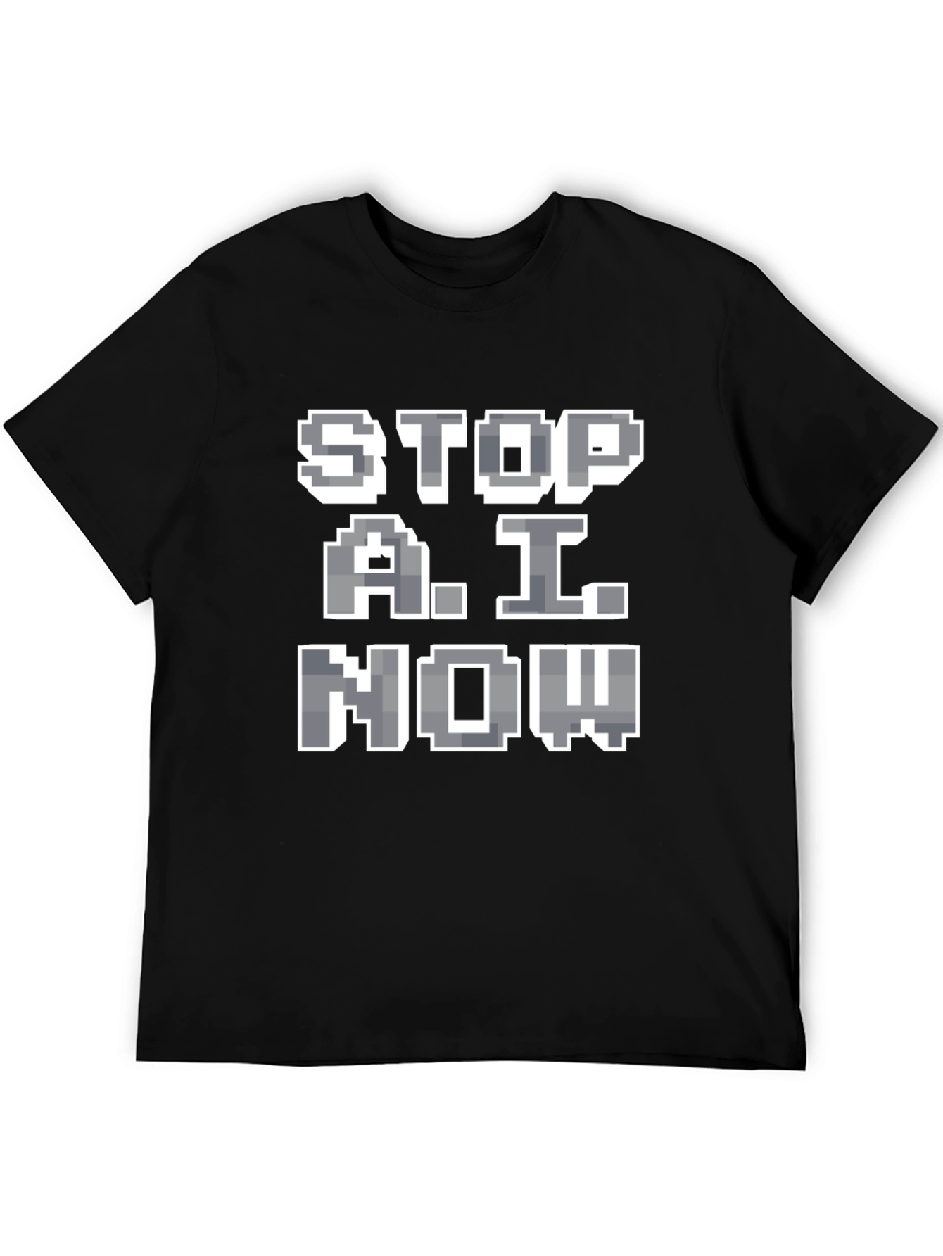 Stop A.I. Now Graphic Tee - Pixelated Protest
