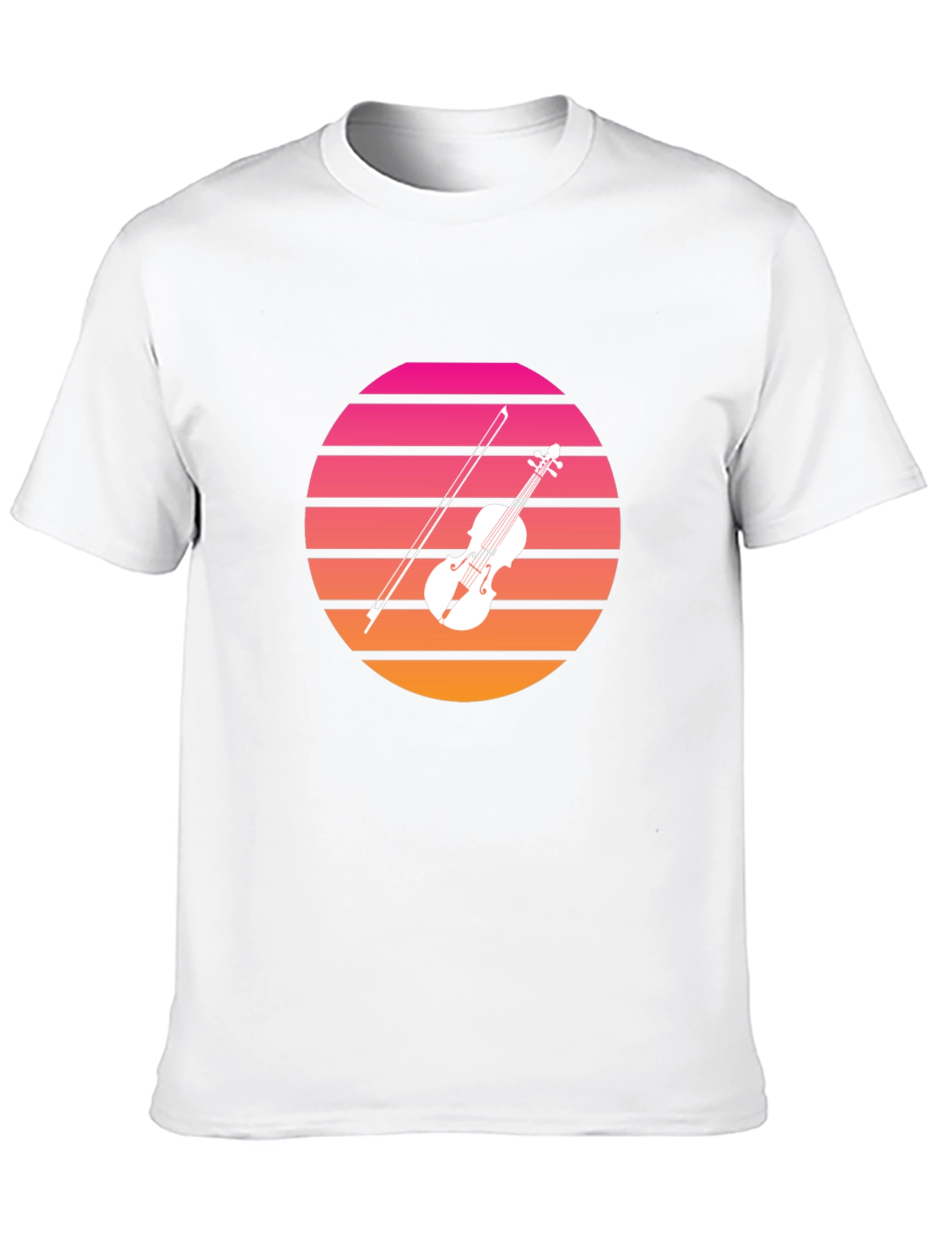 Retro Sunset Violin Graphic T-Shirt