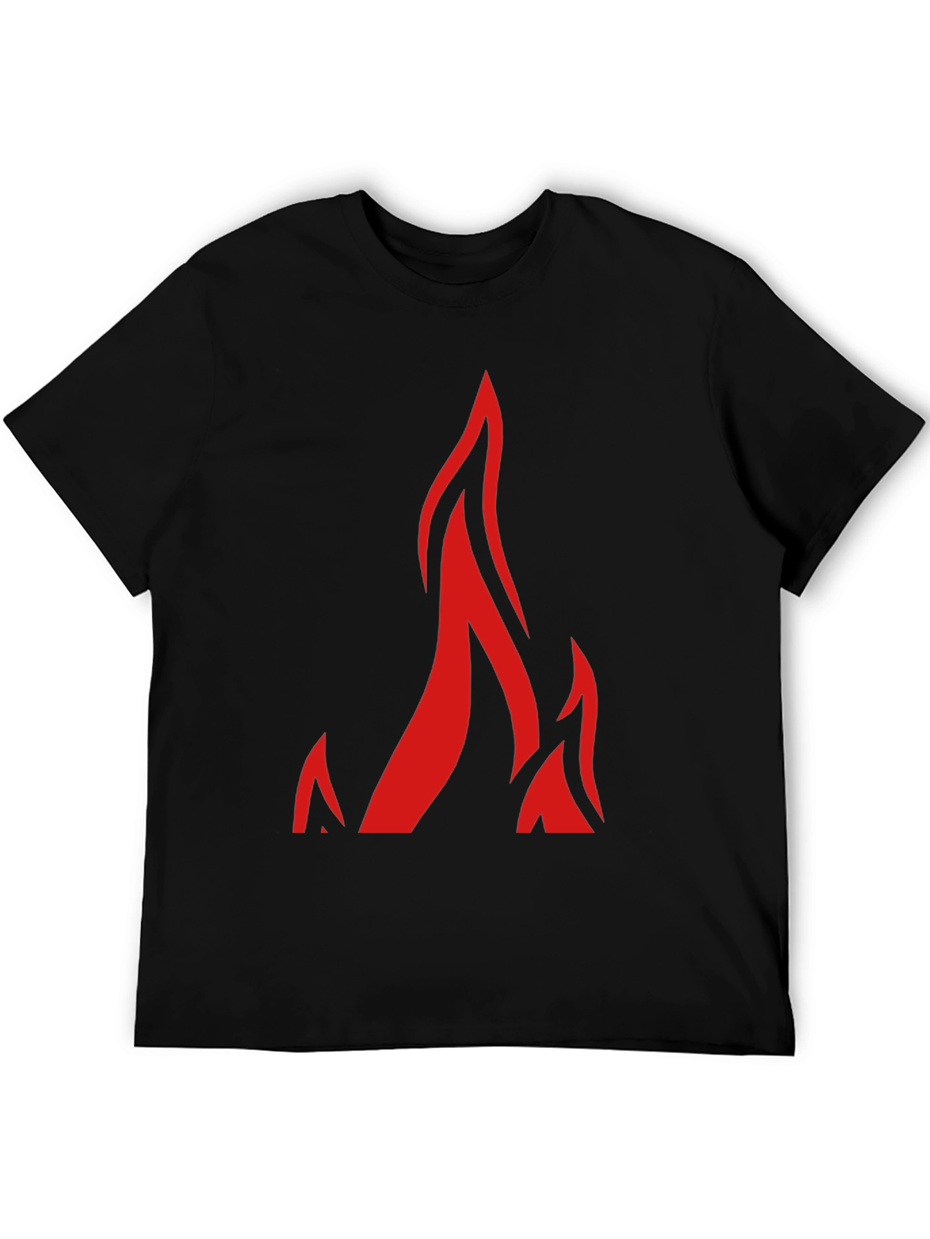 Bold Flame Graphic Black T-Shirt - Modern Streetwear Style