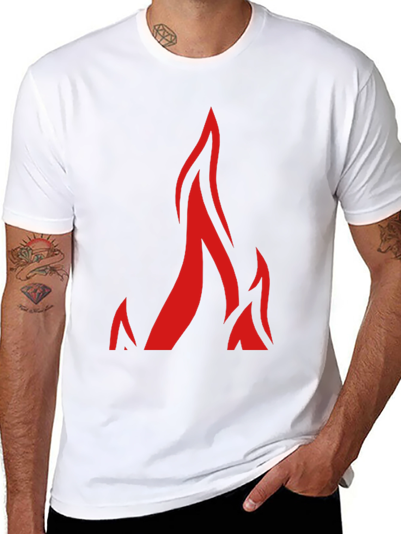 Bold Flame Graphic Black T-Shirt - Modern Streetwear Style