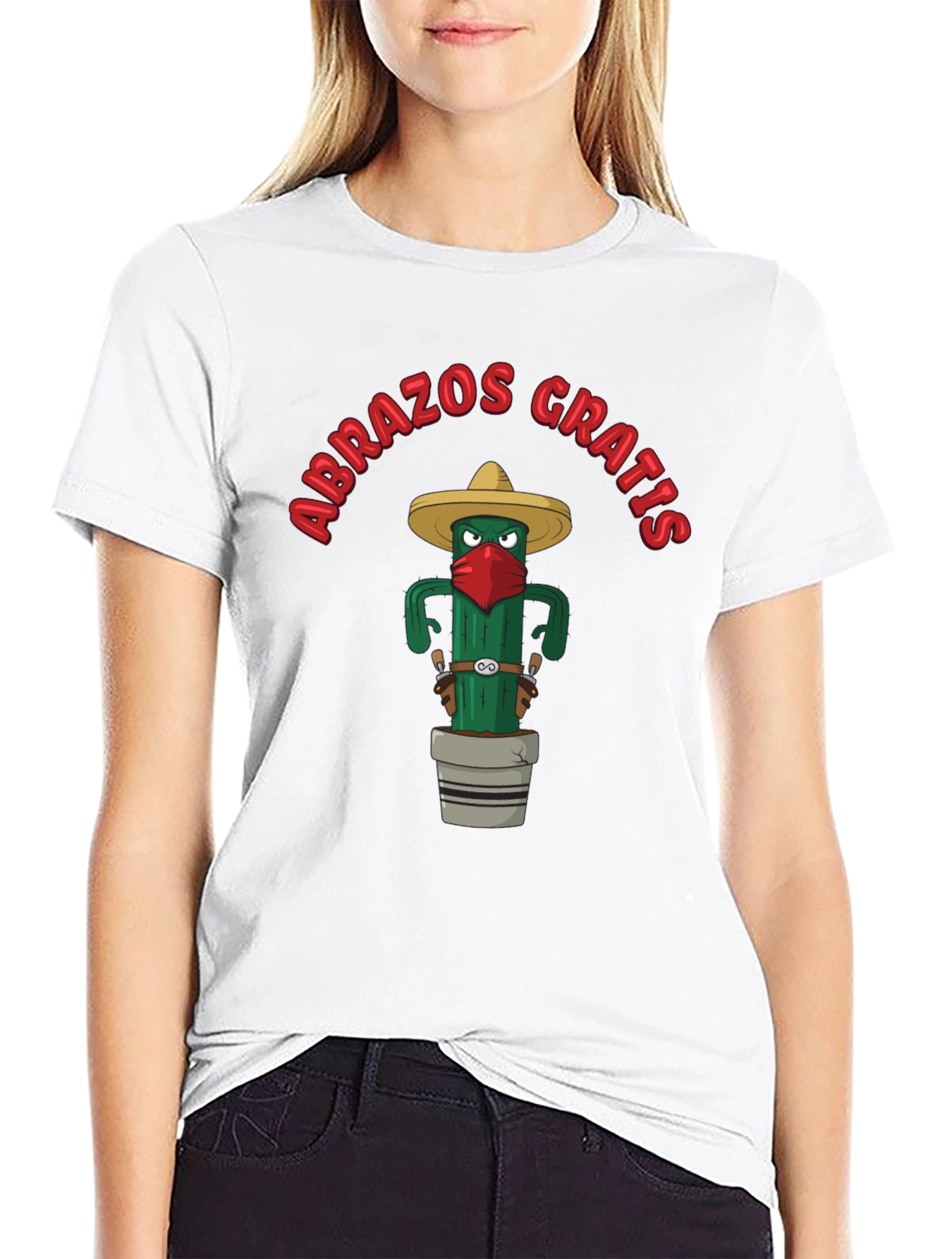 Abrazos Gratis Cactus Graphic Tee - Funny Novelty Shirt