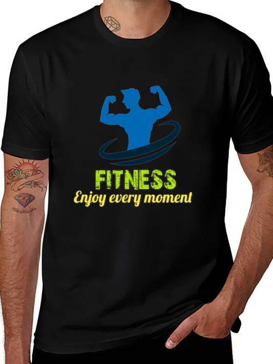 Fitness Graphic Print T-Shirt - Enjoy Every Moment