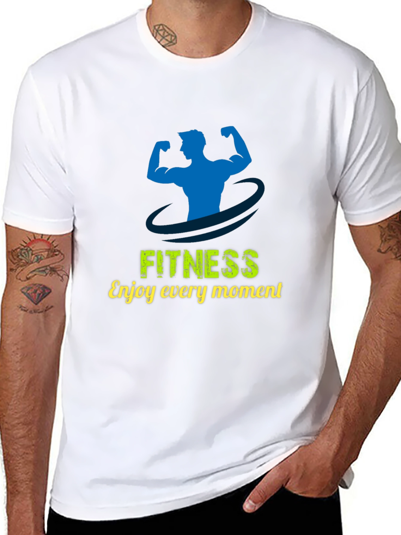Fitness Graphic Print T-Shirt - Enjoy Every Moment
