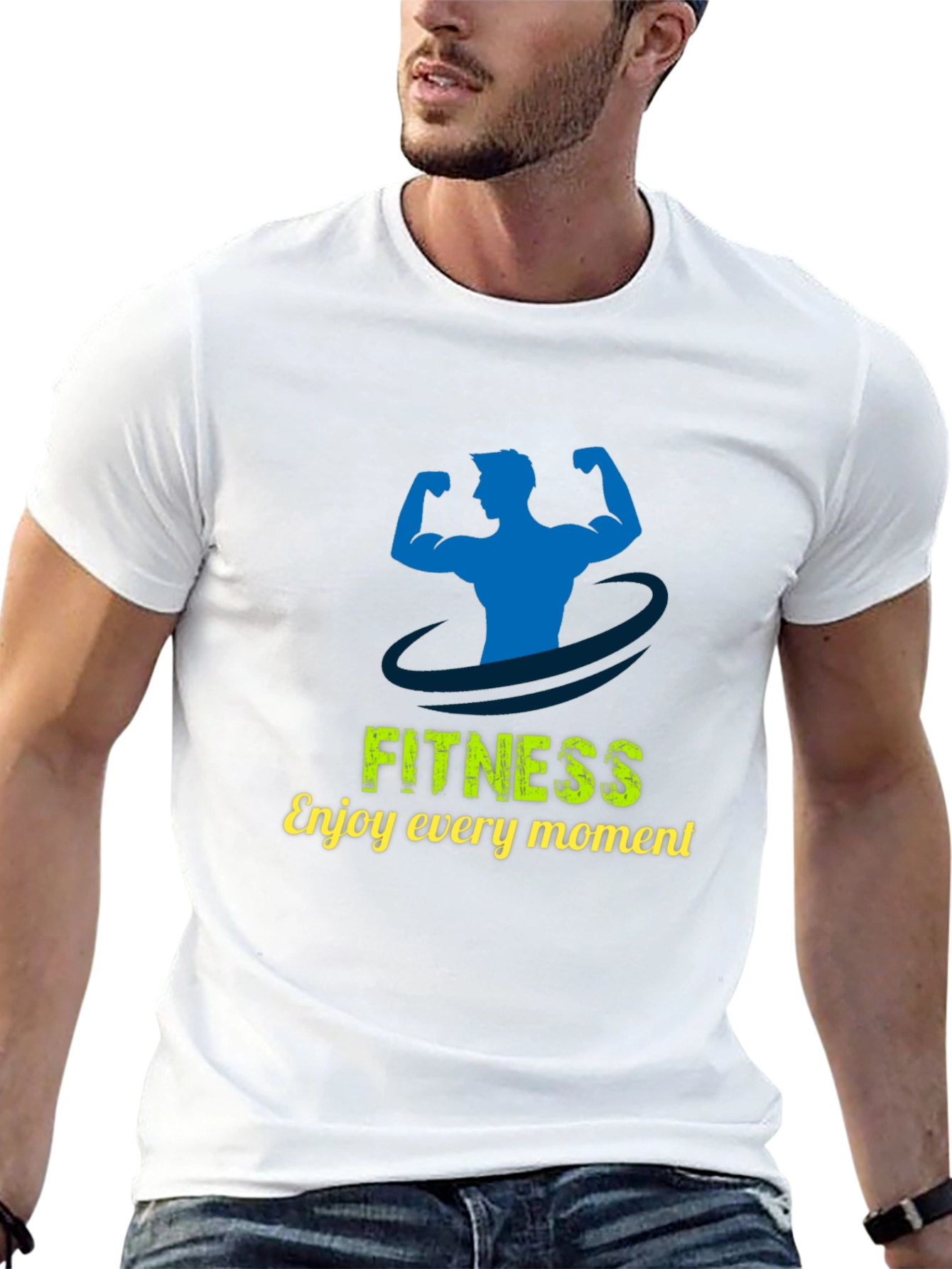 Fitness Graphic Print T-Shirt - Enjoy Every Moment