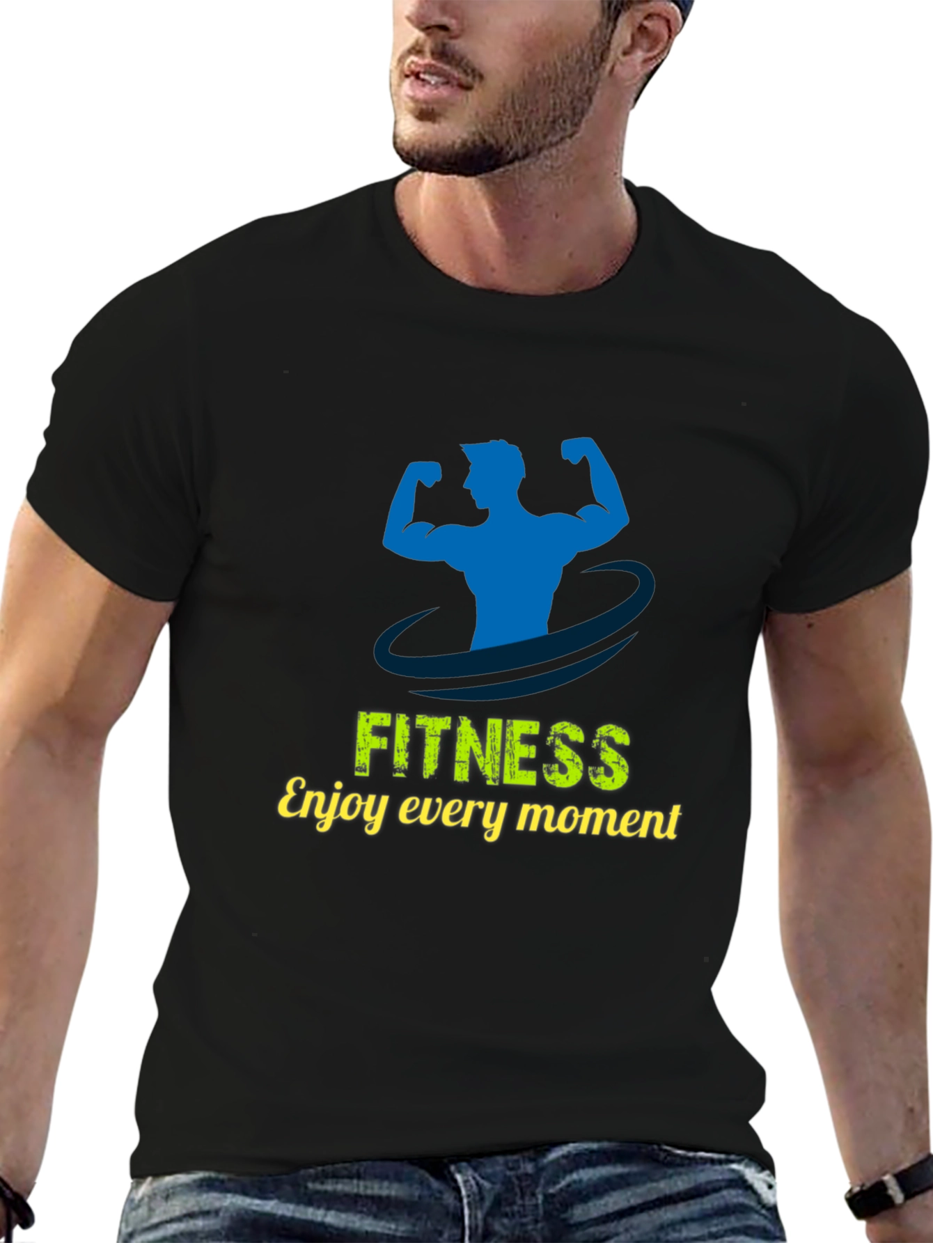 Fitness Graphic Print T-Shirt - Enjoy Every Moment