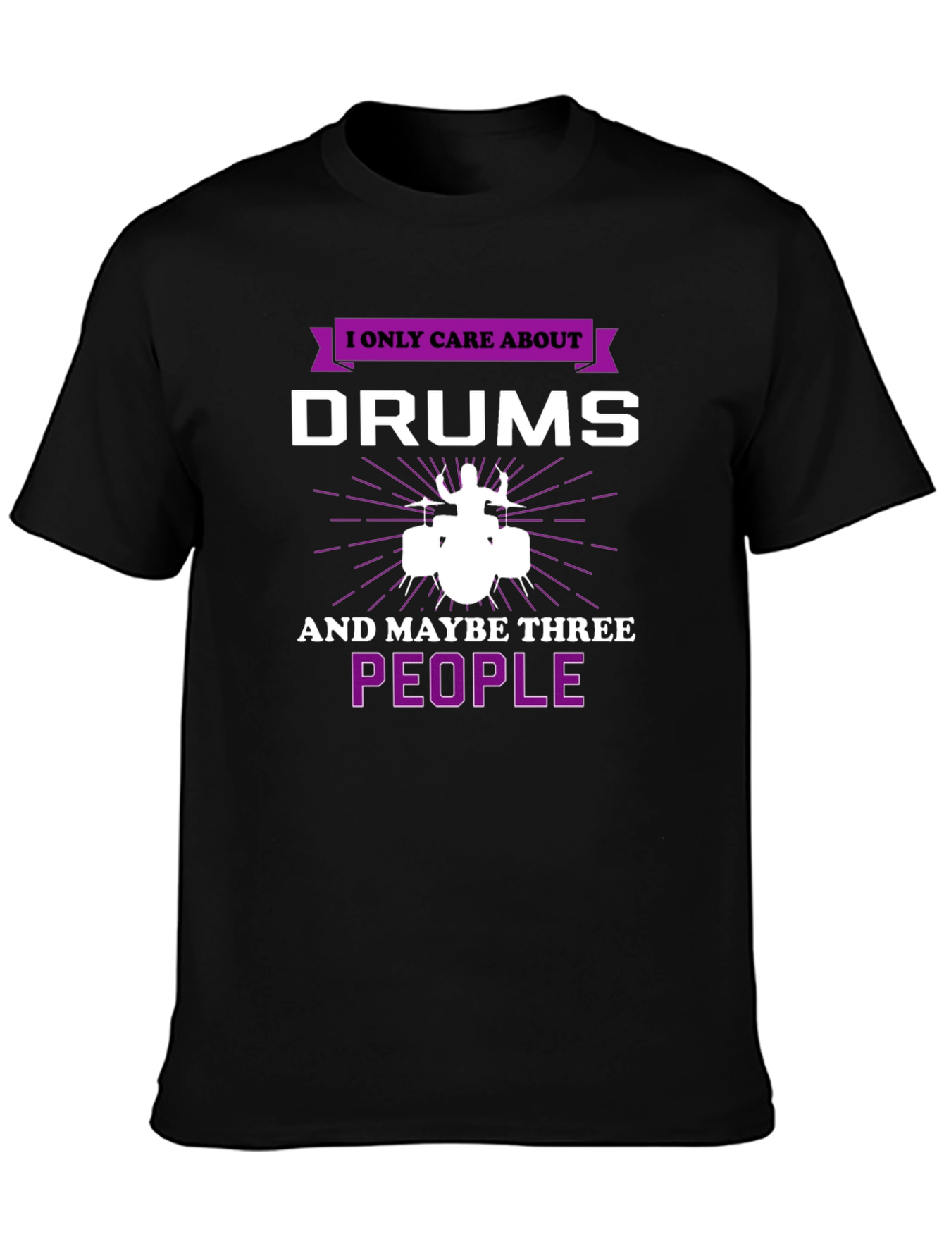Drummers Tee: I Only Care About Drums Graphic T-Shirt