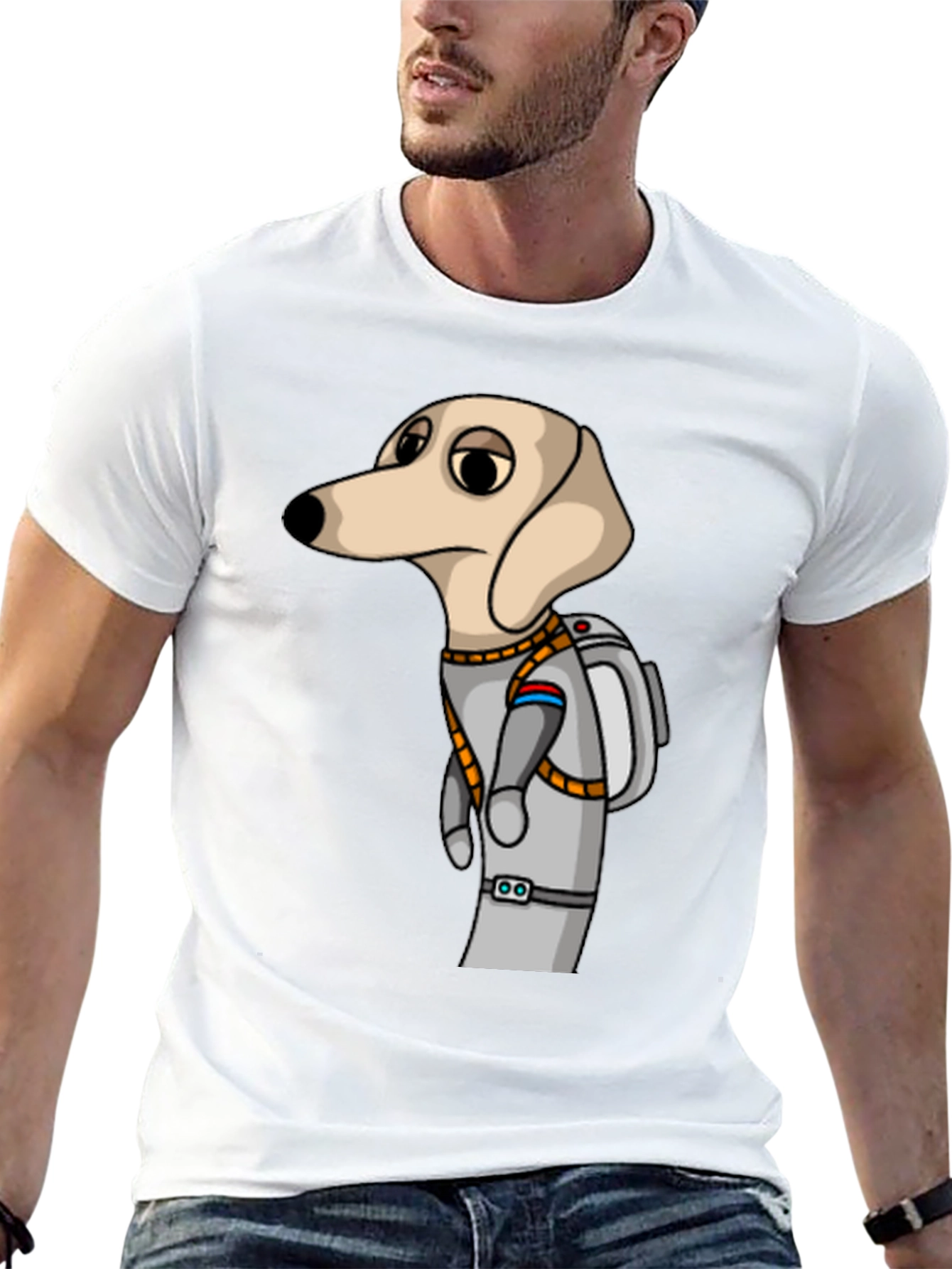 Dog Astronaut Graphic Tee - Unisex Black T-Shirt