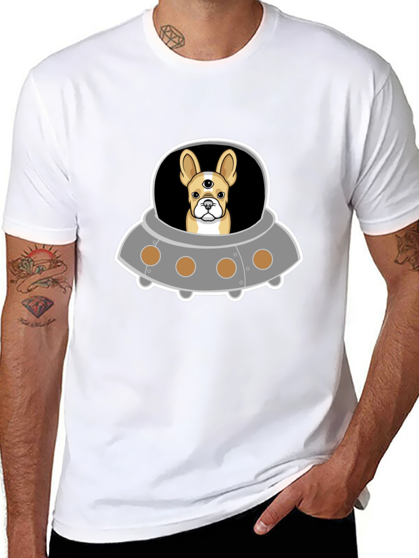 UFO Dog T-Shirt - Alien French Bulldog Tee