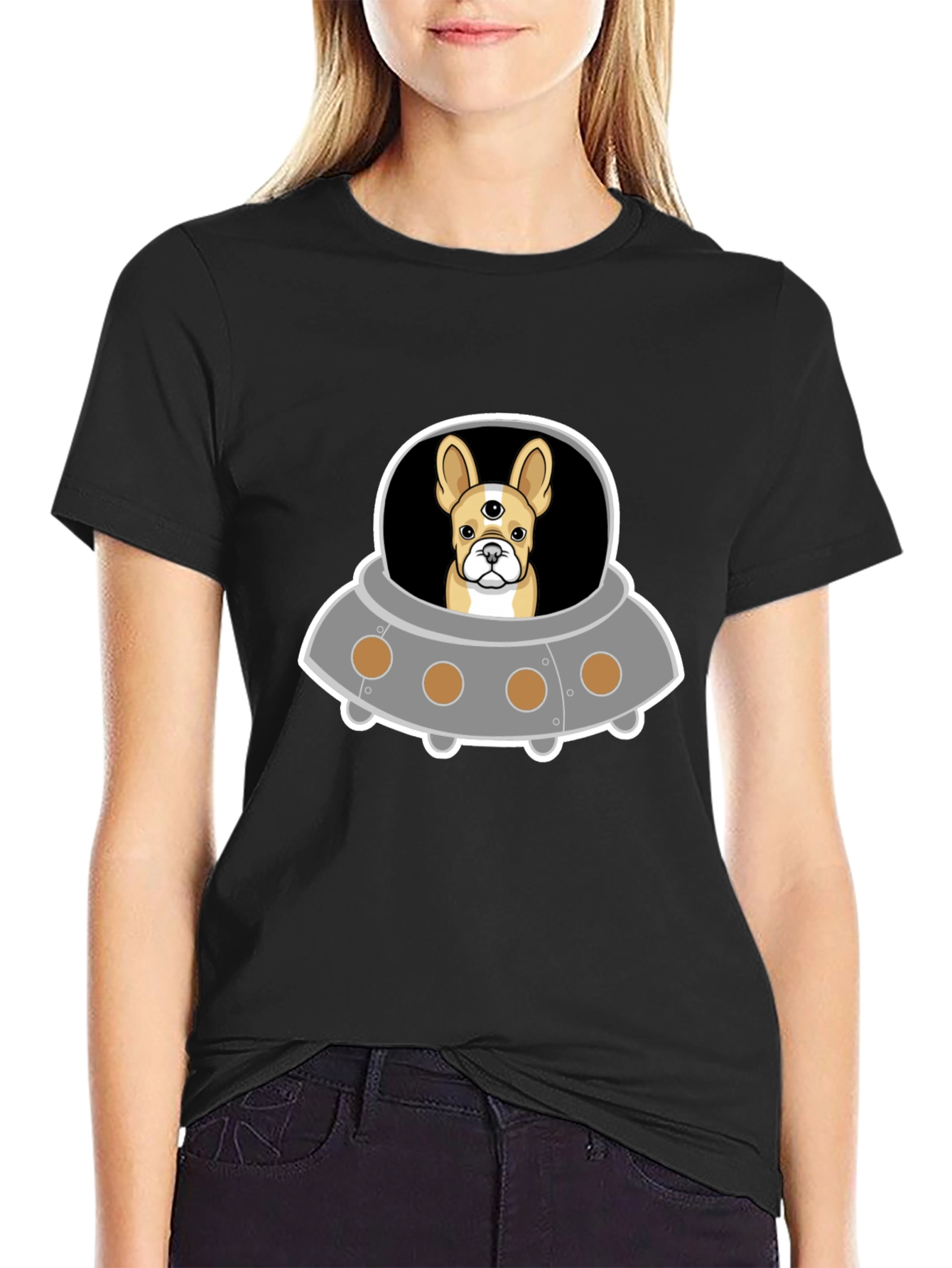 UFO Dog T-Shirt - Alien French Bulldog Tee