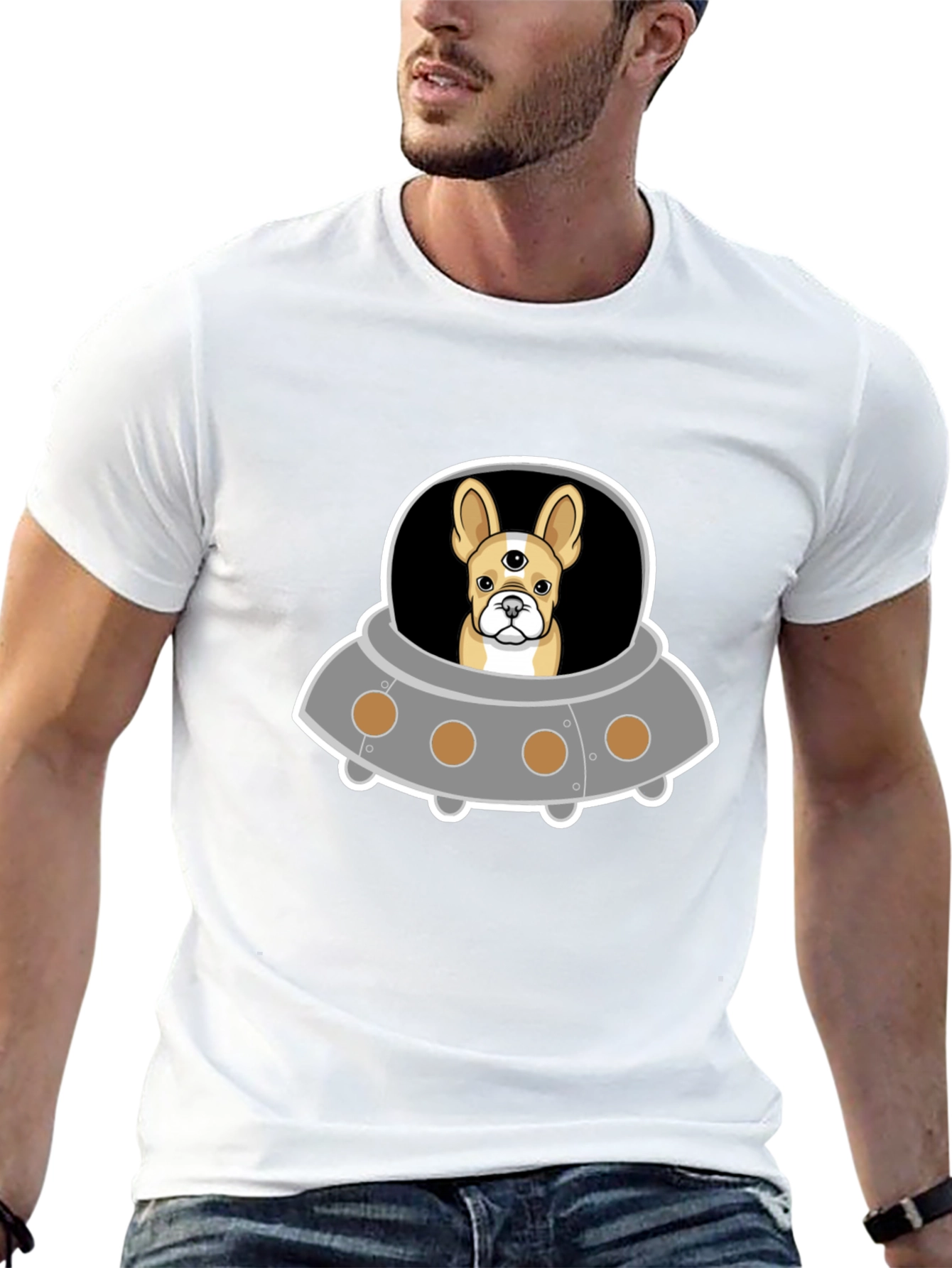 UFO Dog T-Shirt - Alien French Bulldog Tee