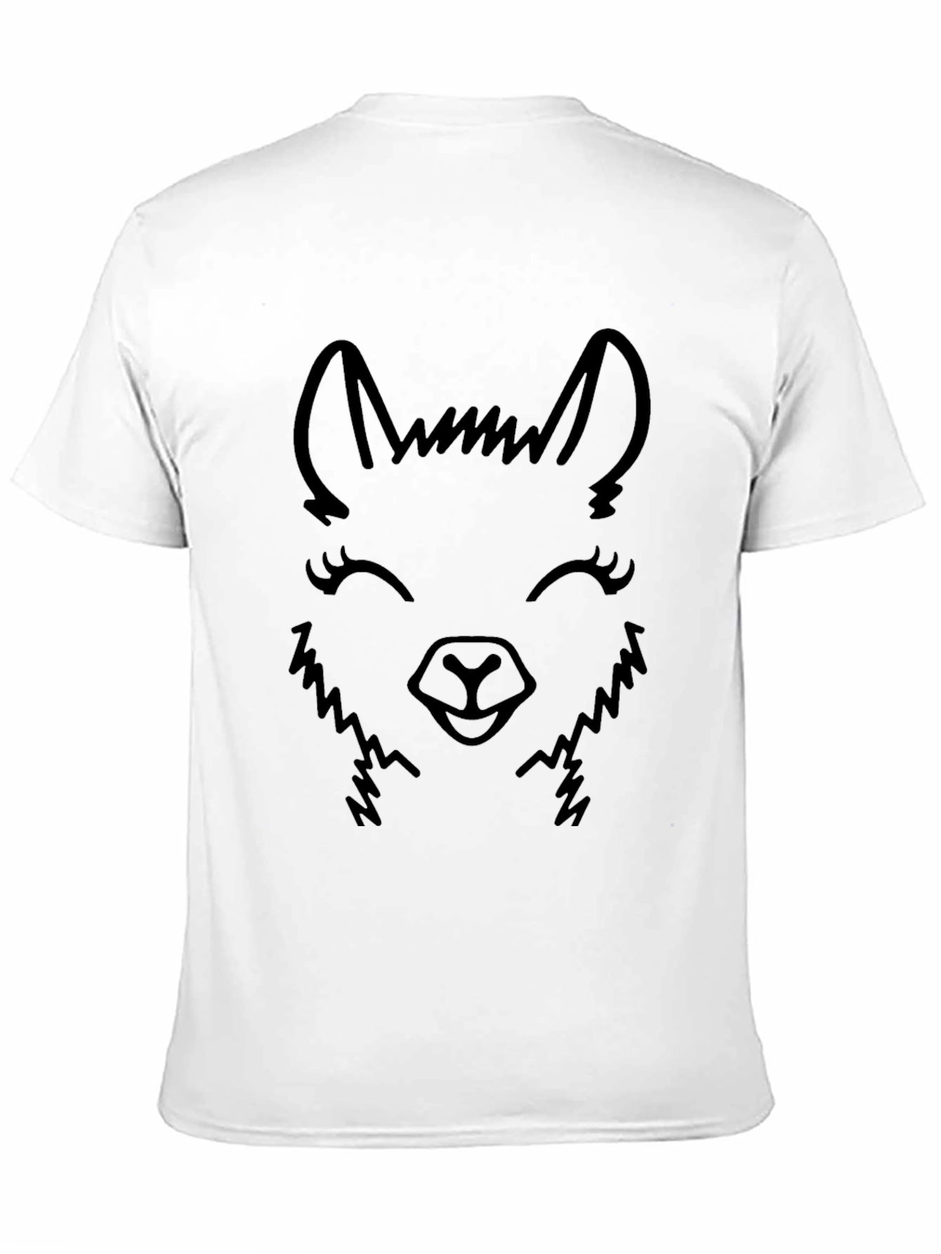 Llama Face Graphic Tee - Black Cotton Blend
