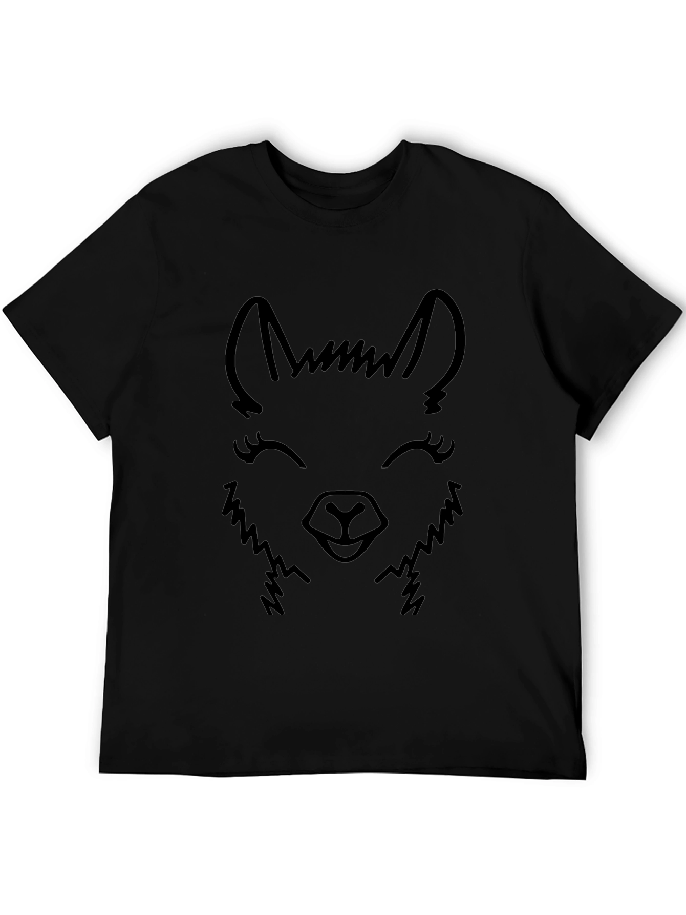 Llama Face Graphic Tee - Black Cotton Blend