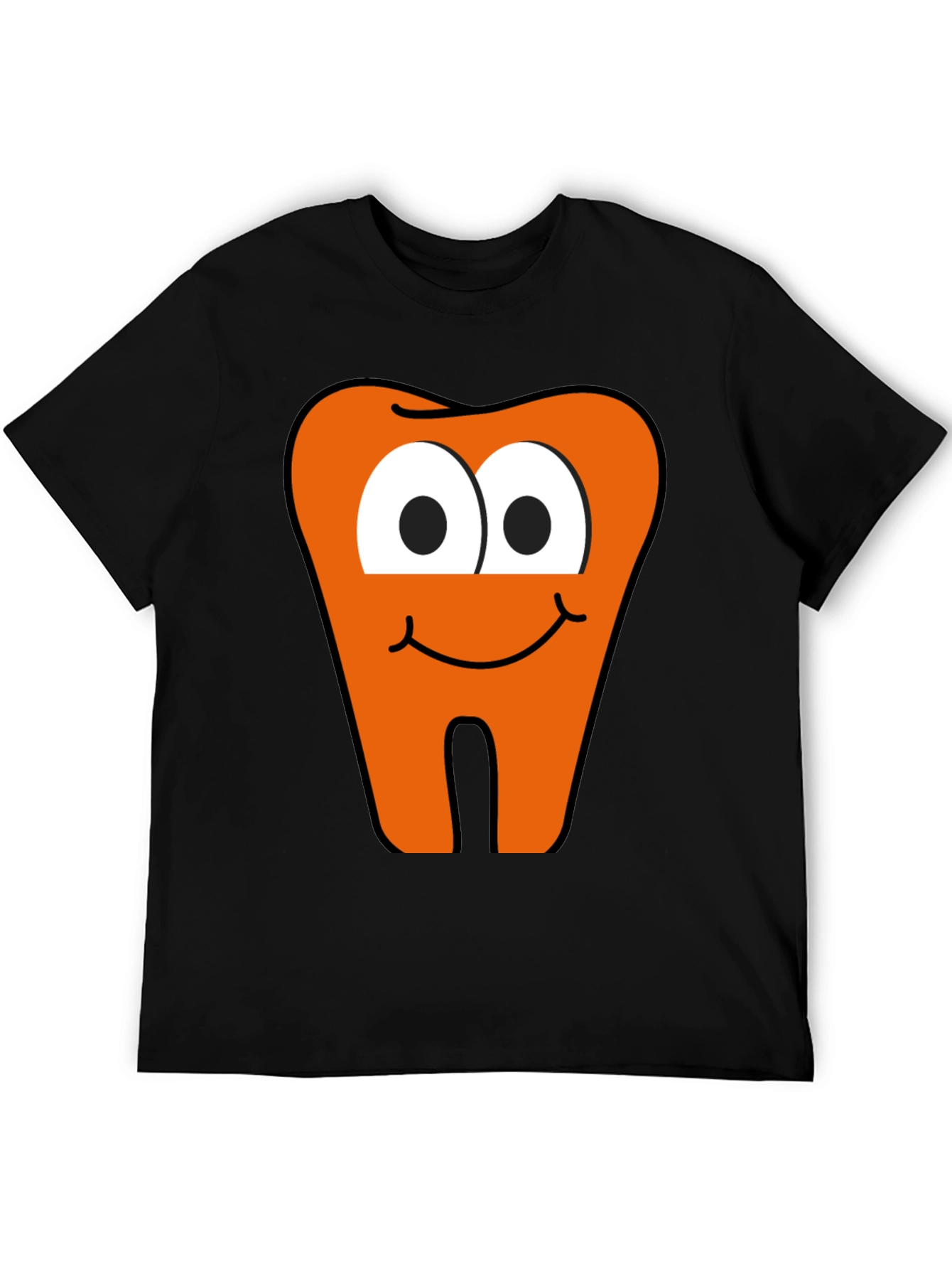 Funny Tooth Graphic Tee - Black Cotton T-Shirt