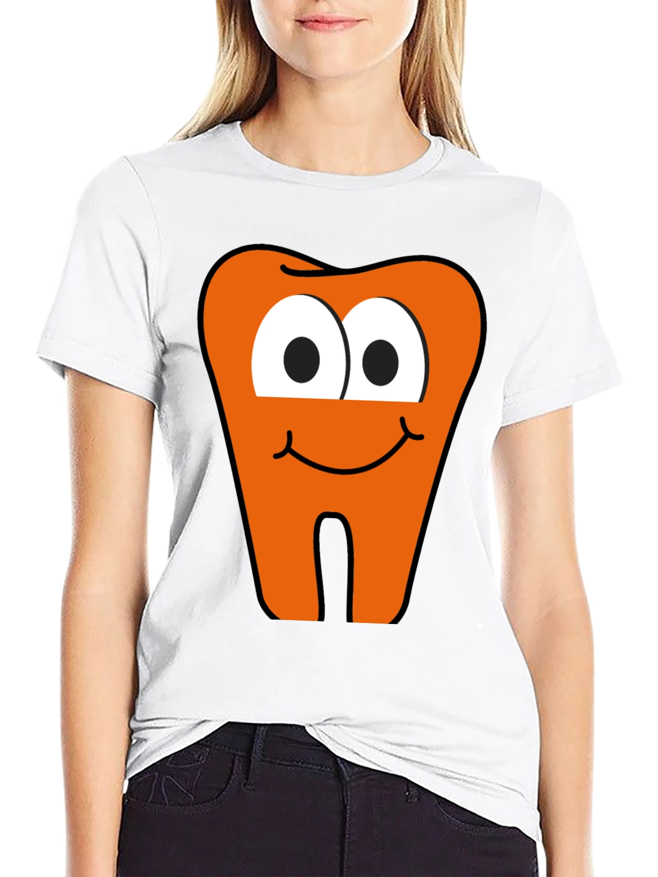 Funny Tooth Graphic Tee - Black Cotton T-Shirt