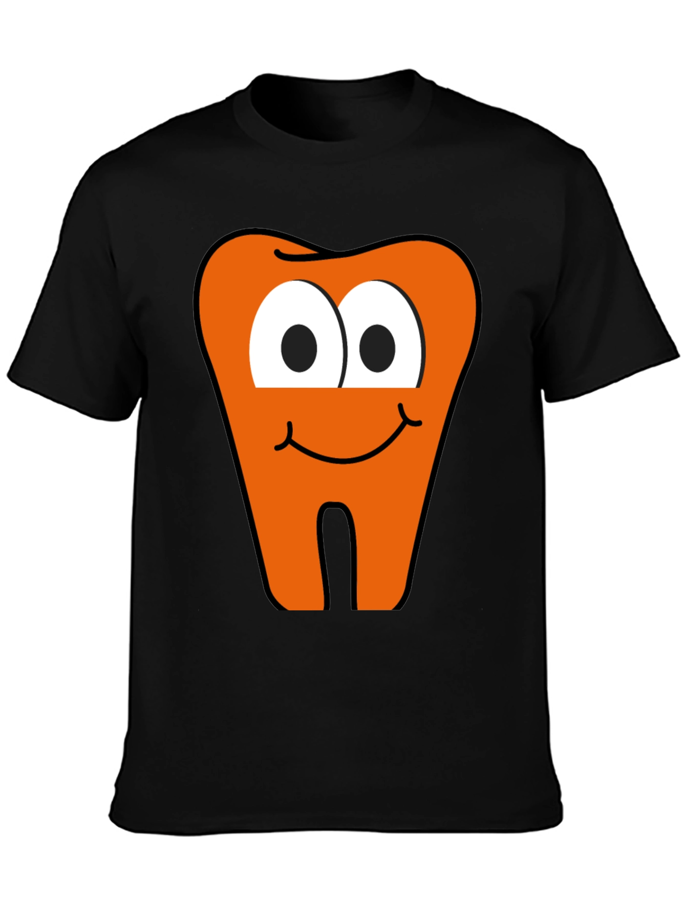 Funny Tooth Graphic Tee - Black Cotton T-Shirt