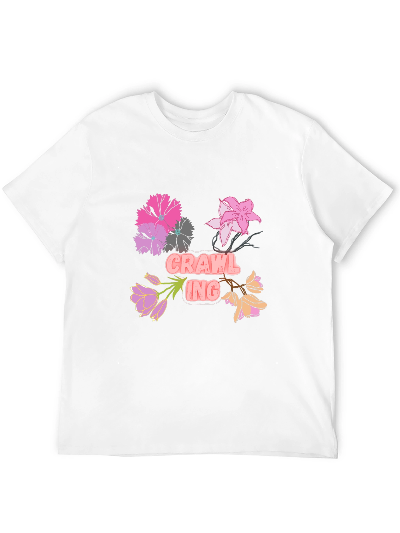 Floral Crawling T-Shirt - Black