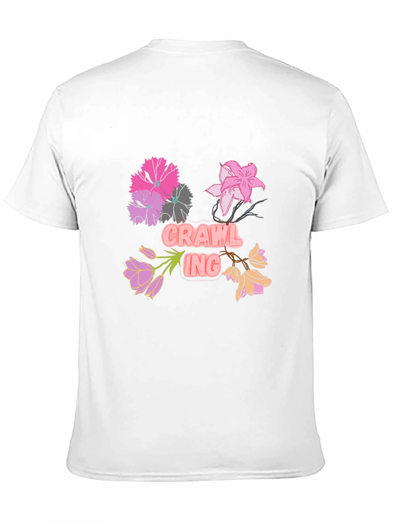 Floral Crawling T-Shirt - Black