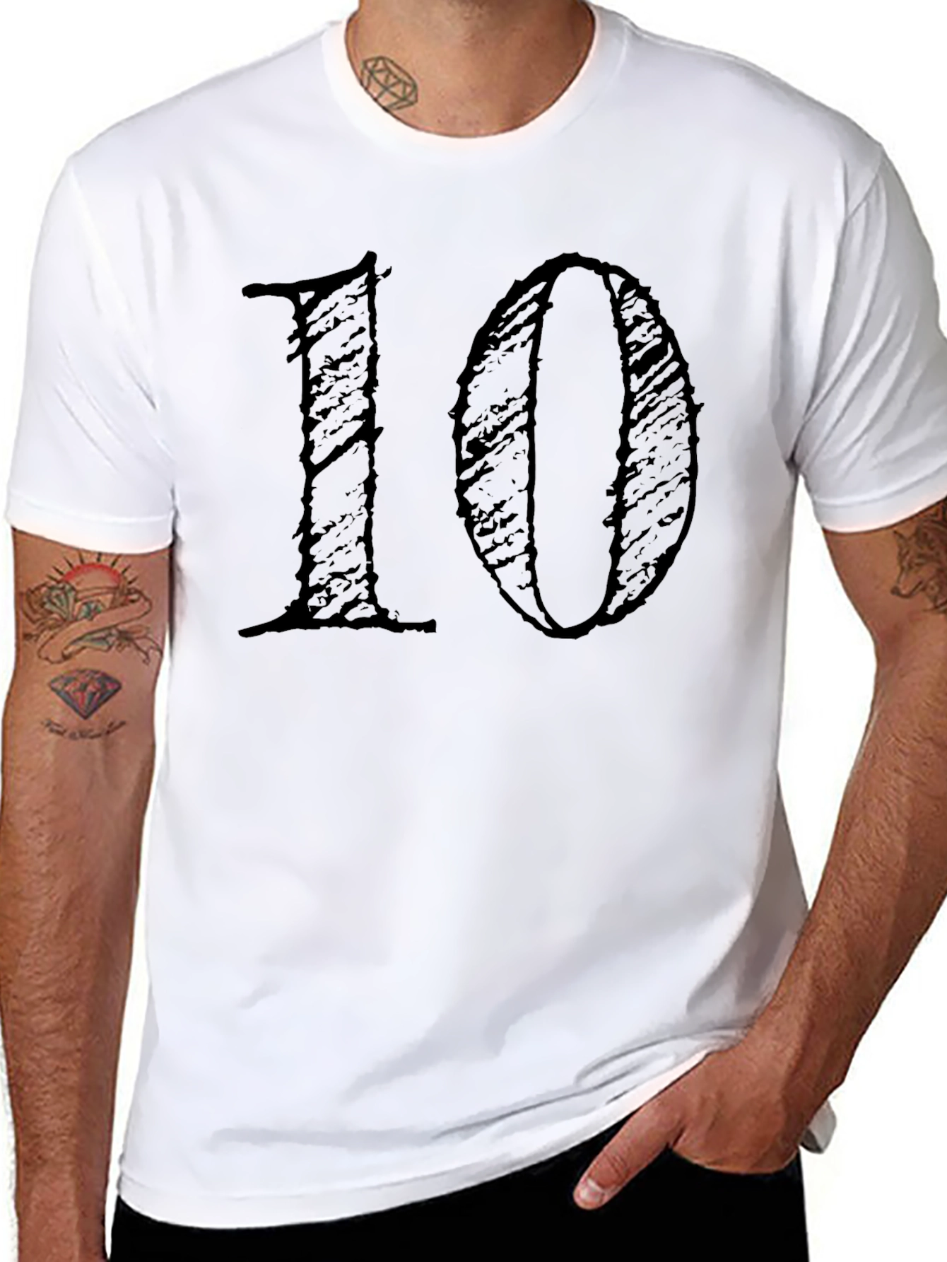Bold Number 10 Graphic Tee - Unisex Casual Top