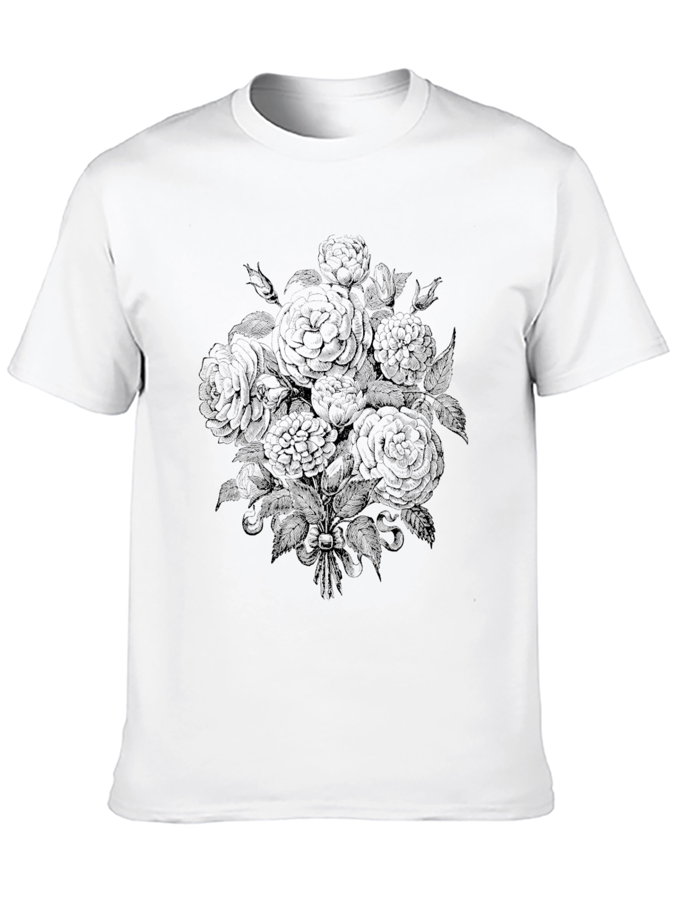 Elegant Black Floral Graphic T-Shirt