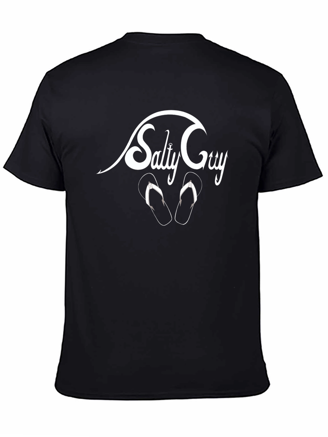 Salty Guy Black Graphic Tee - Beach Vibes T-Shirt