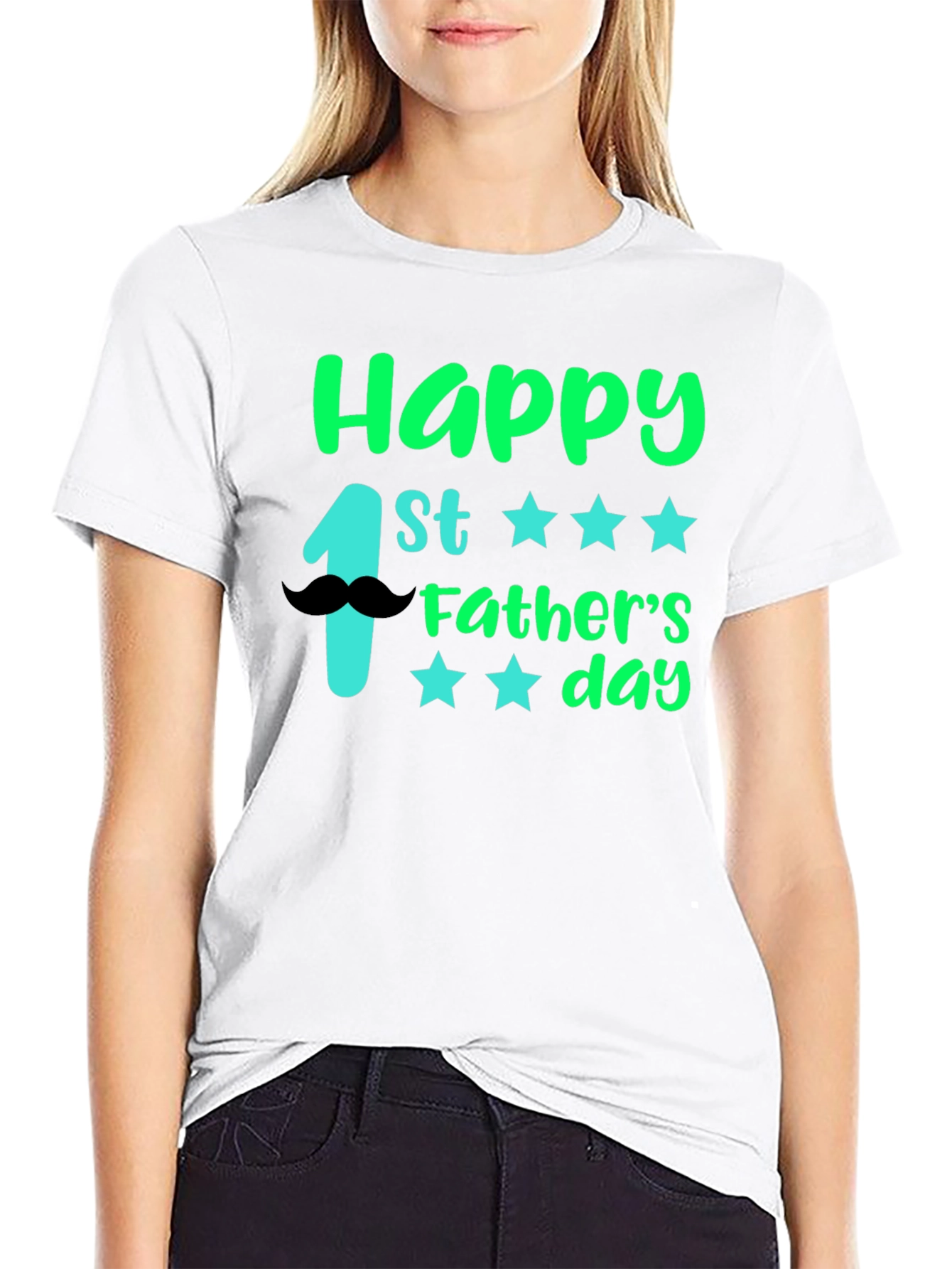 Happy 1st Fathers Day Black T-Shirt