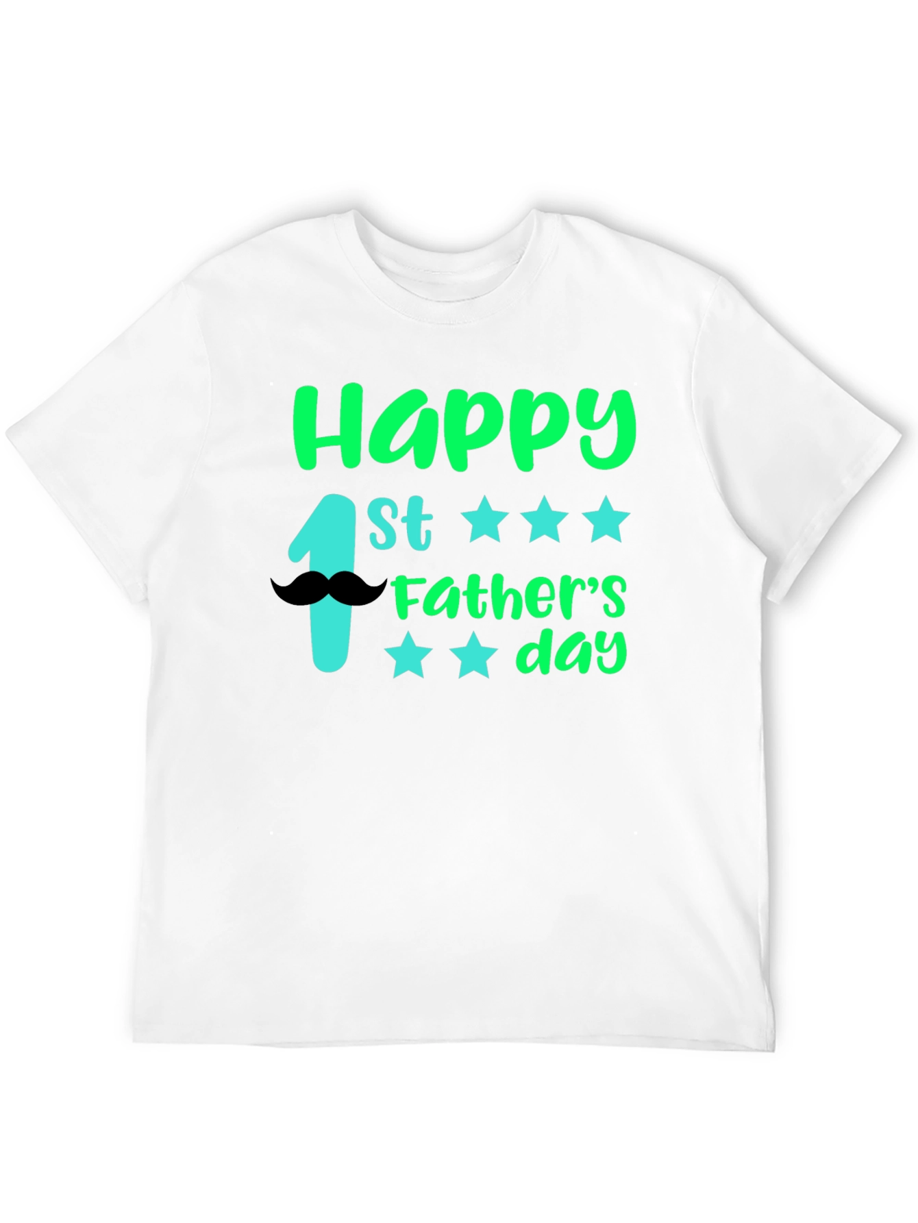 Happy 1st Fathers Day Black T-Shirt