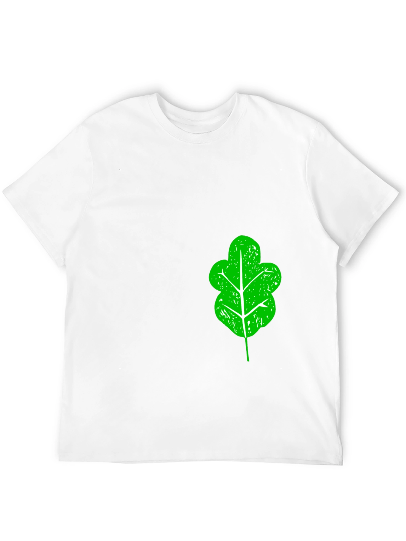 Green Leaf Graphic Black T-Shirt