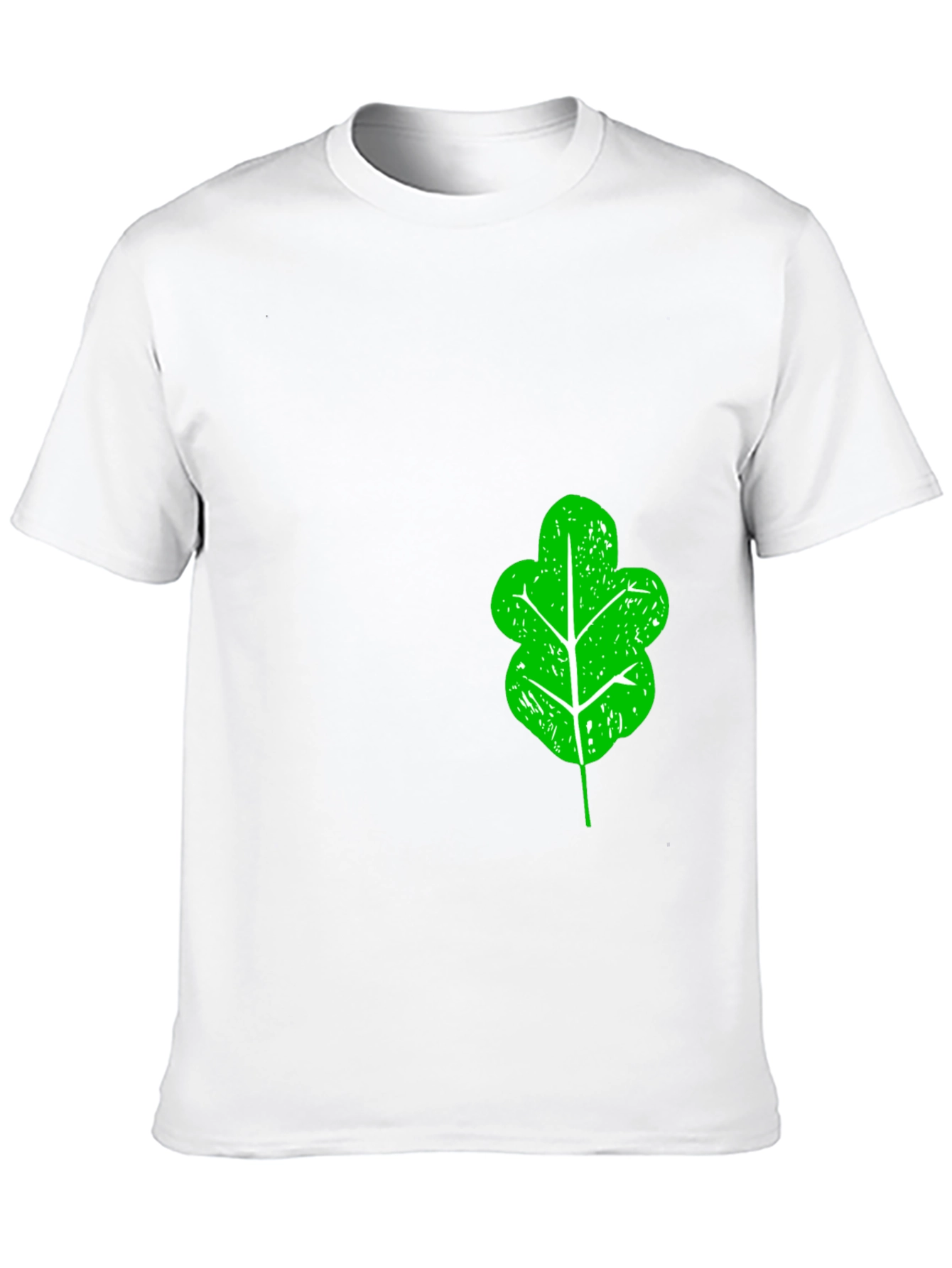 Green Leaf Graphic Black T-Shirt