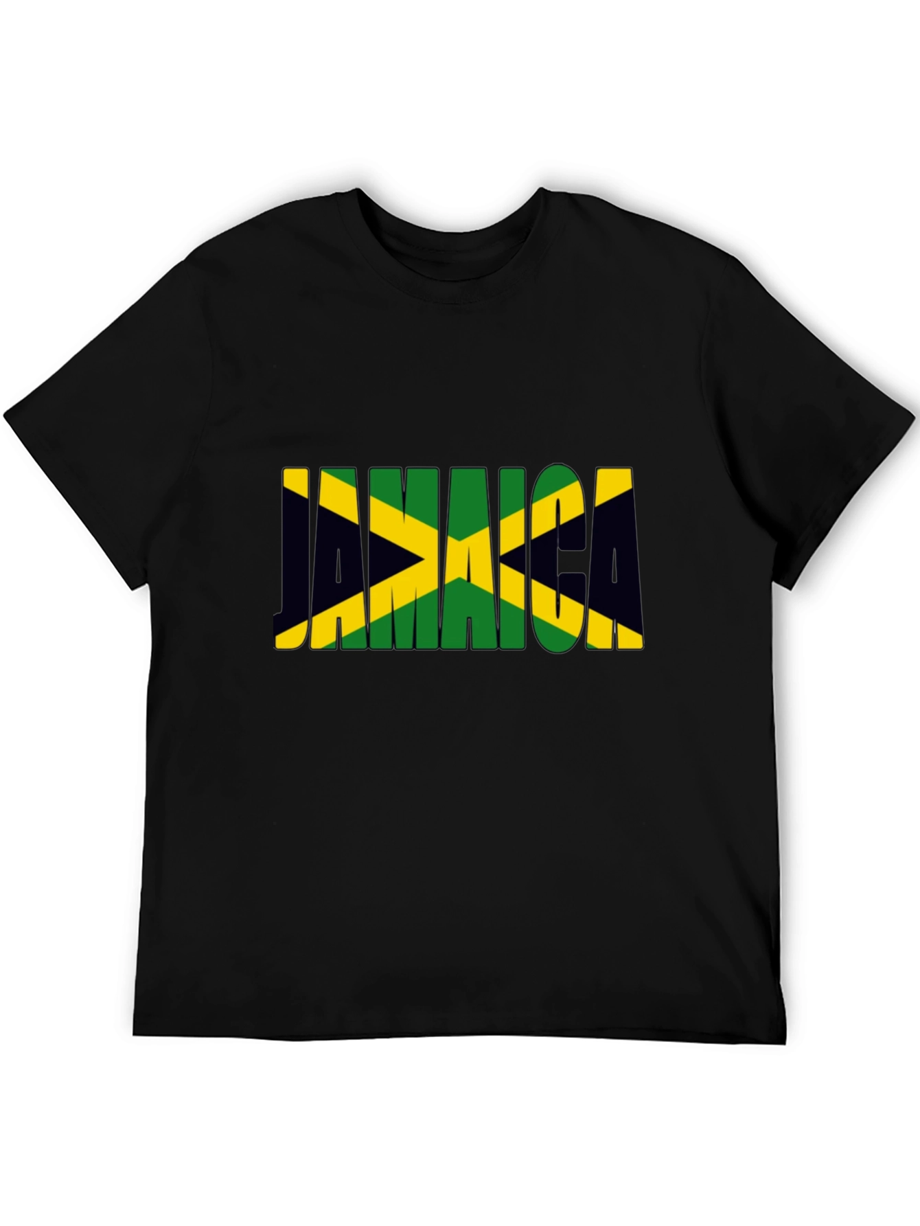 Jamaica Flag T-Shirt - Black Crew Neck Tee