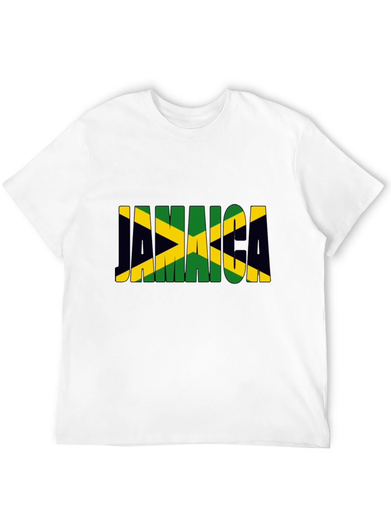 Jamaica Flag T-Shirt - Black Crew Neck Tee