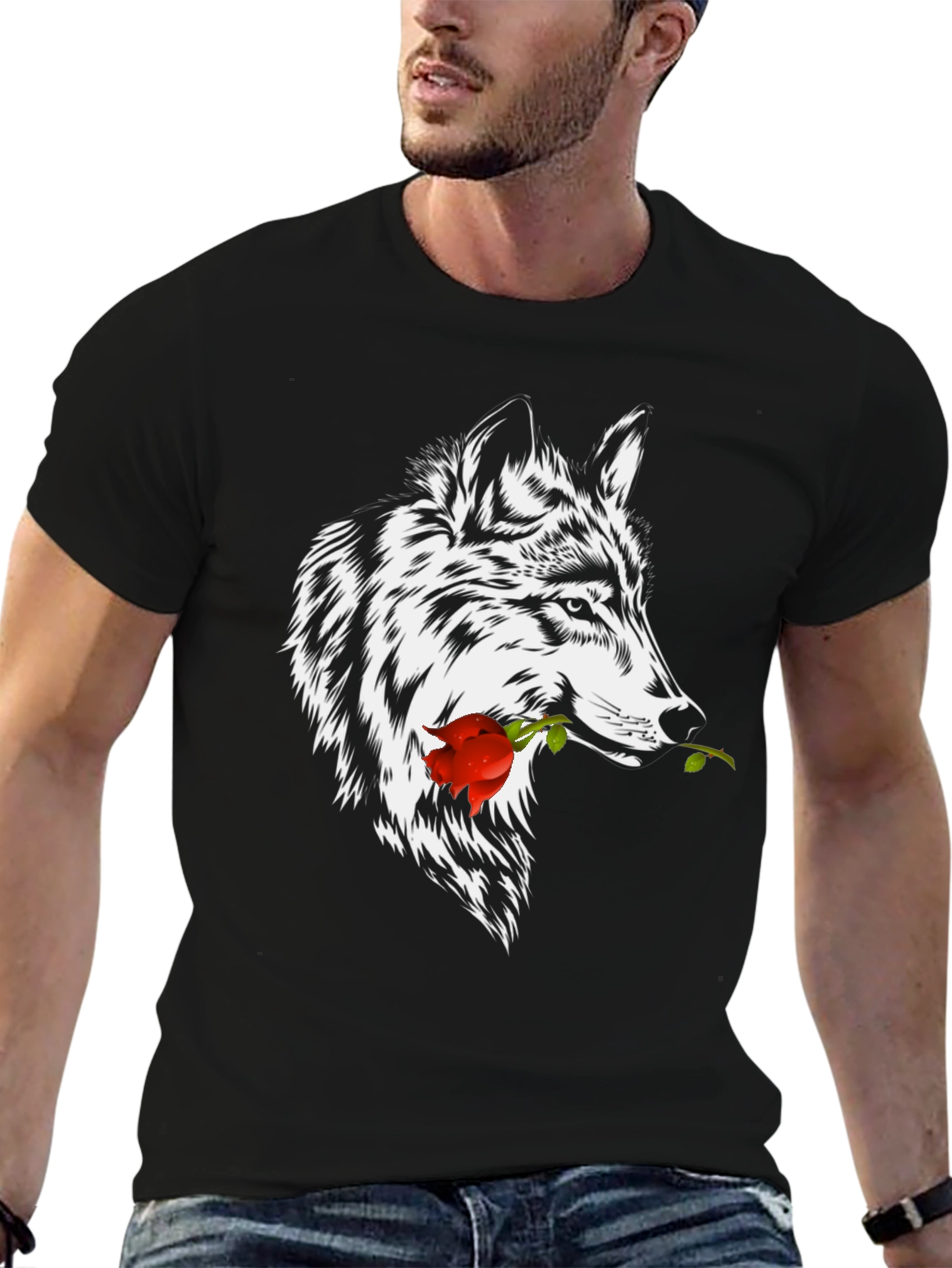 Wolf & Rose Graphic Tee - Black