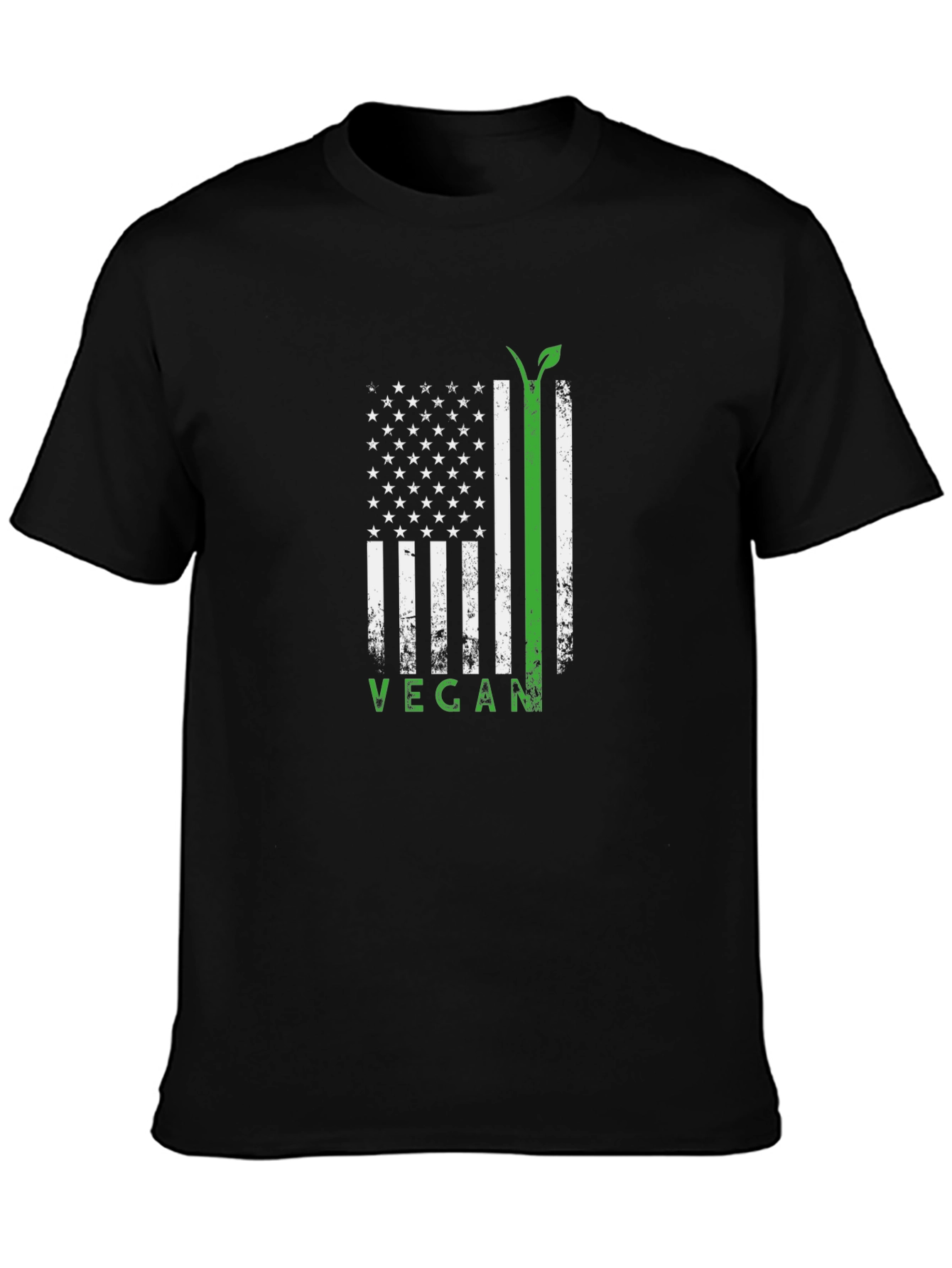 Vegan USA Flag T-Shirt - Black