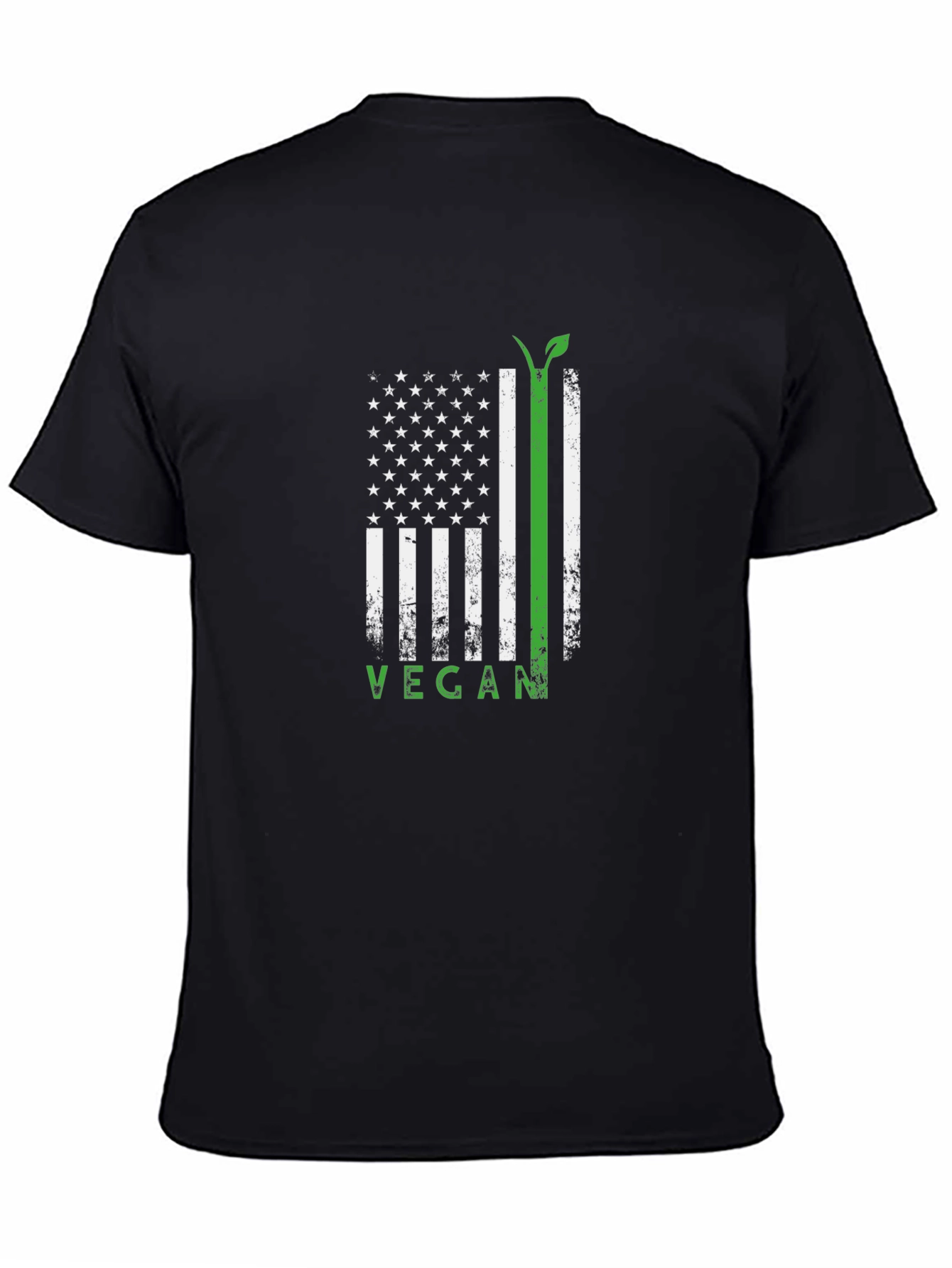 Vegan USA Flag T-Shirt - Black