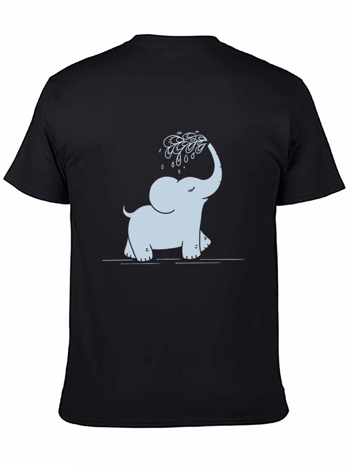 Cute Elephant T-Shirt - Black Cotton Tee