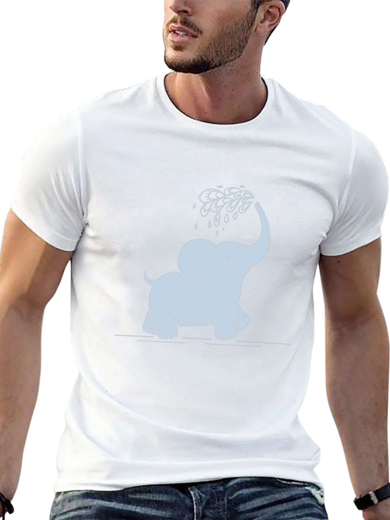Cute Elephant T-Shirt - Black Cotton Tee