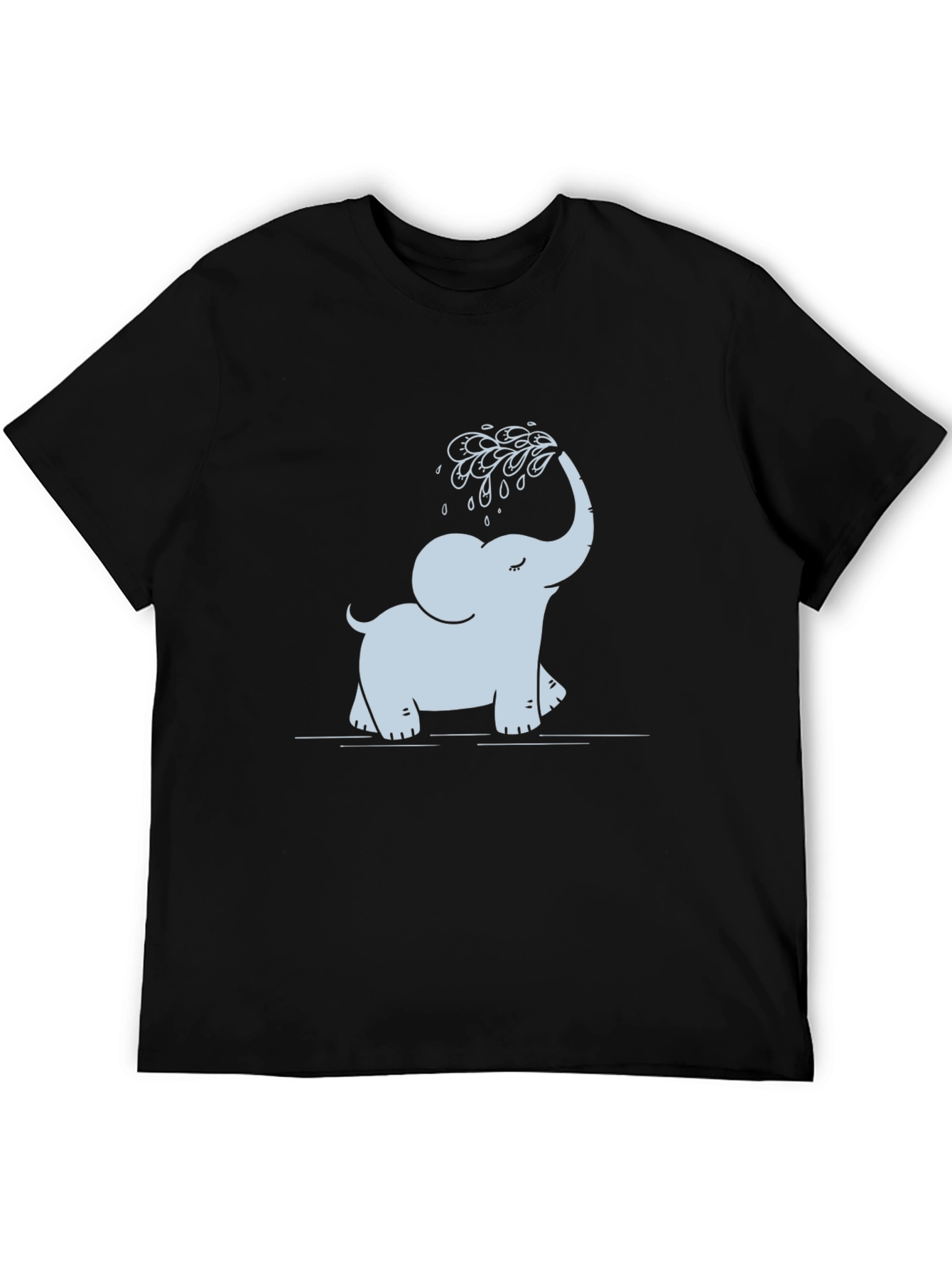 Cute Elephant T-Shirt - Black Cotton Tee