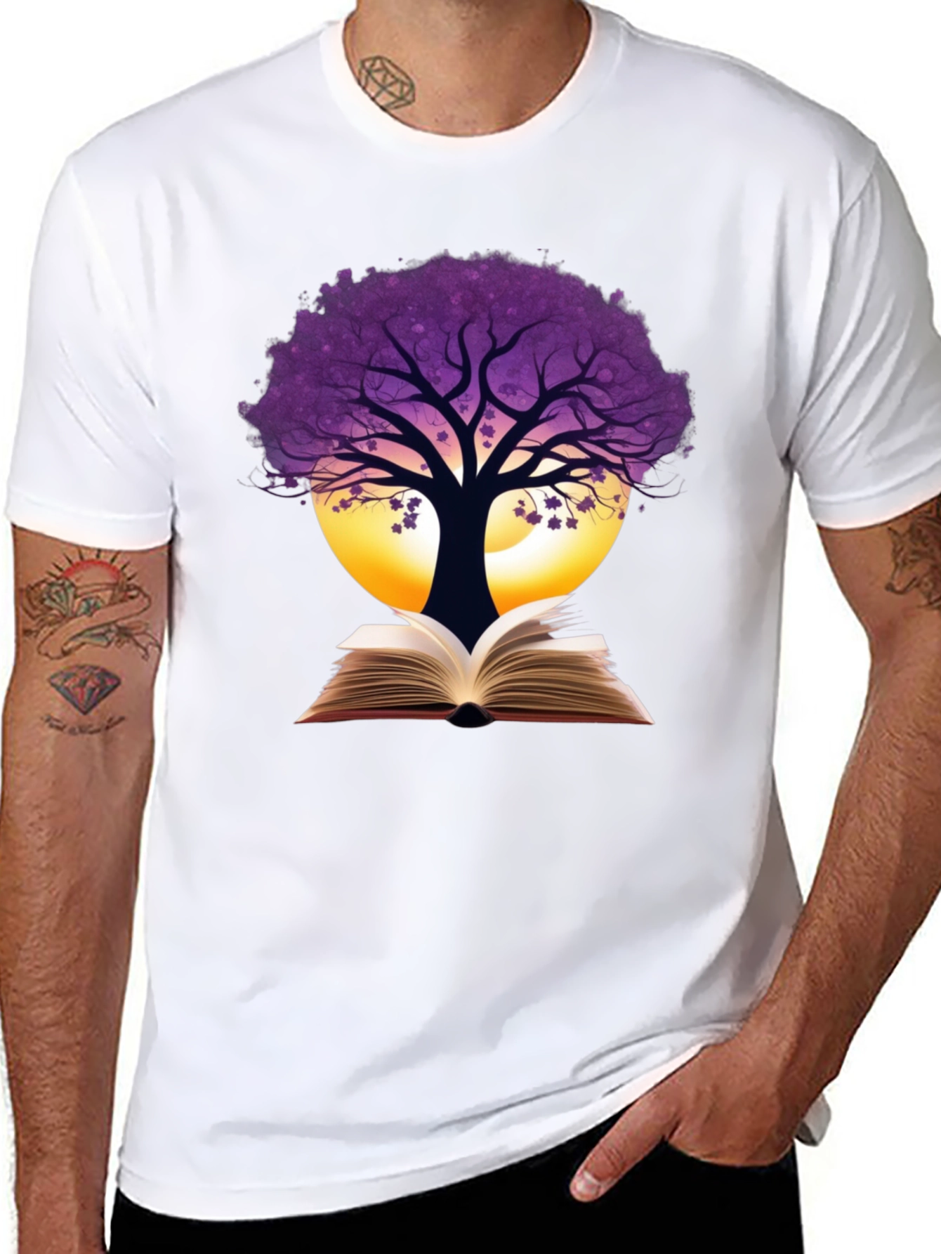 Book Tree Graphic Tee - Nature Reader Shirt