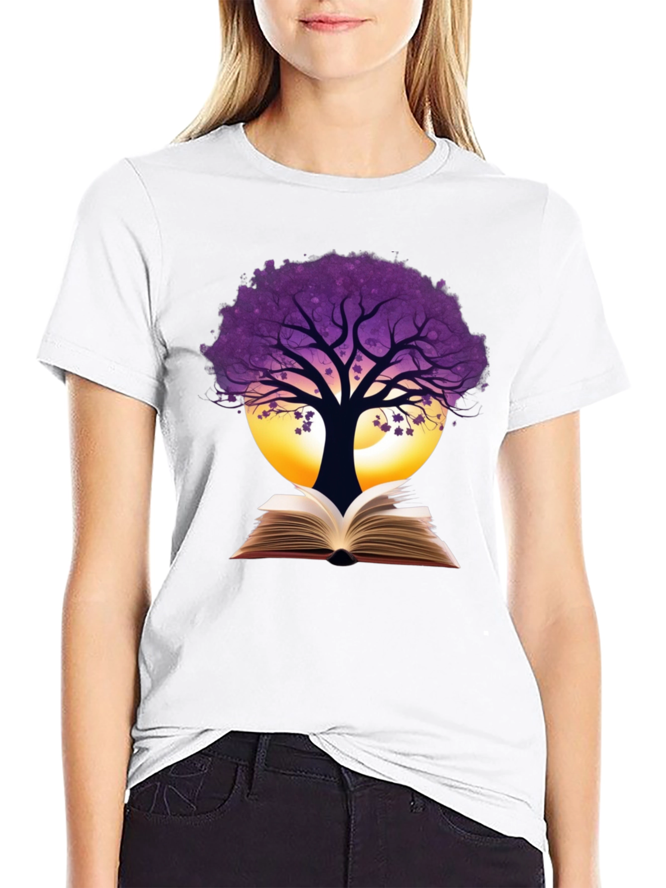 Book Tree Graphic Tee - Nature Reader Shirt