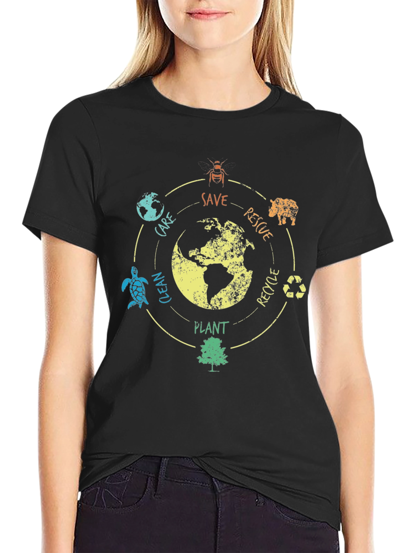 Eco-Friendly Save the Planet Graphic T-Shirt