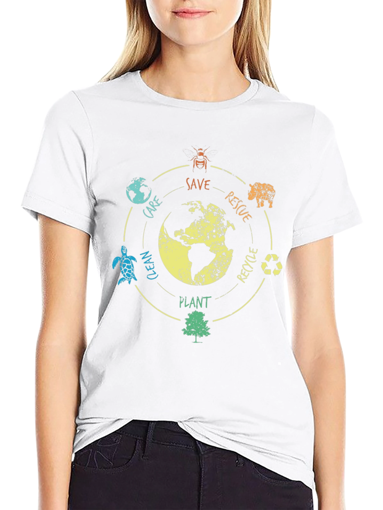 Eco-Friendly Save the Planet Graphic T-Shirt