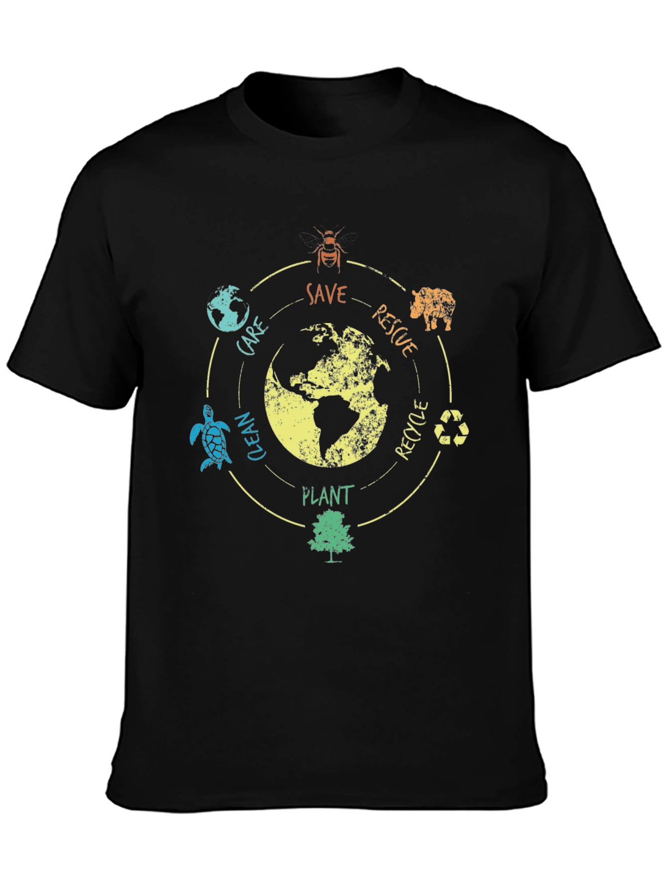 Eco-Friendly Save the Planet Graphic T-Shirt