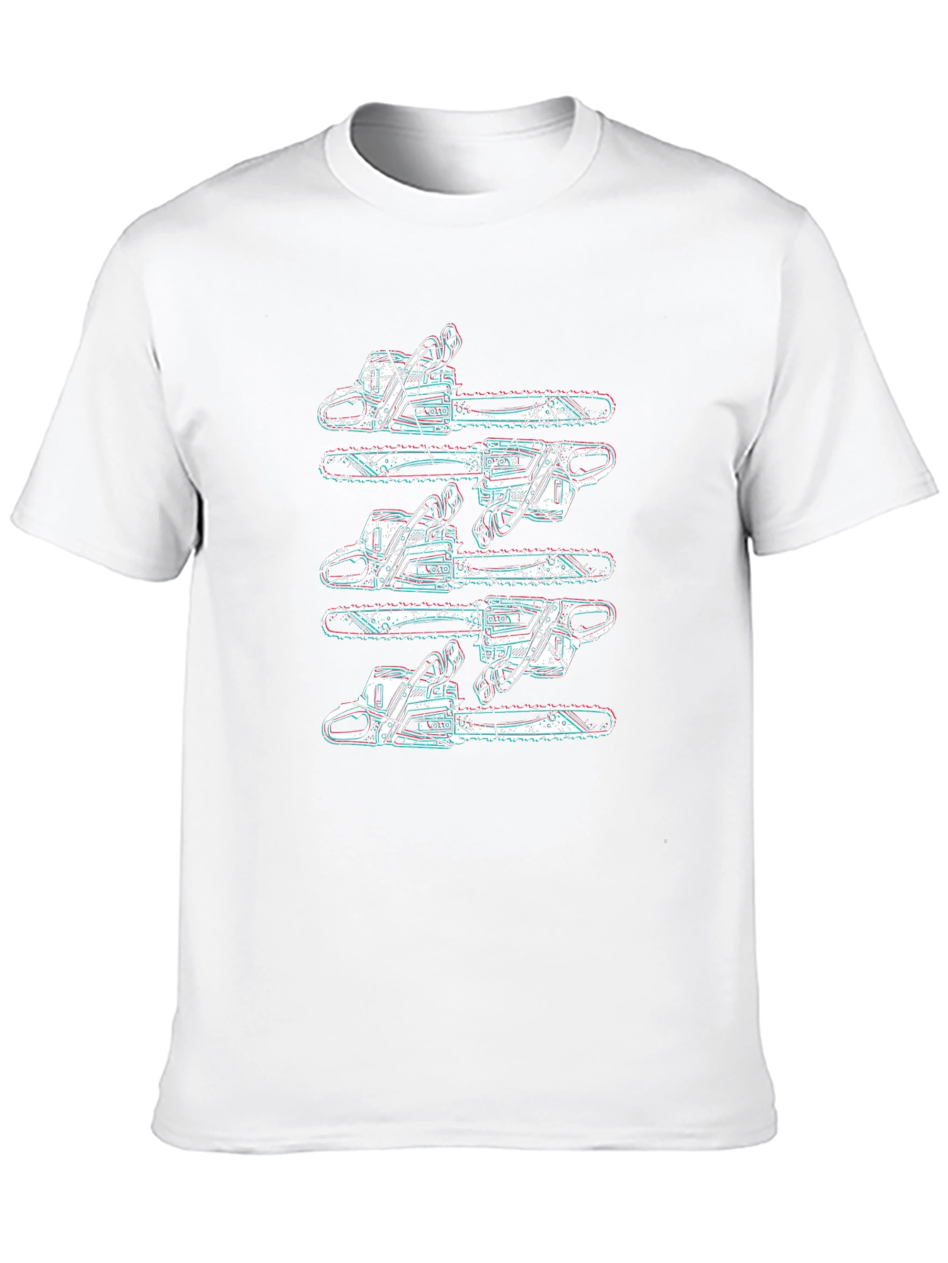 Chainsaw Pattern Black T-Shirt - Unique Design