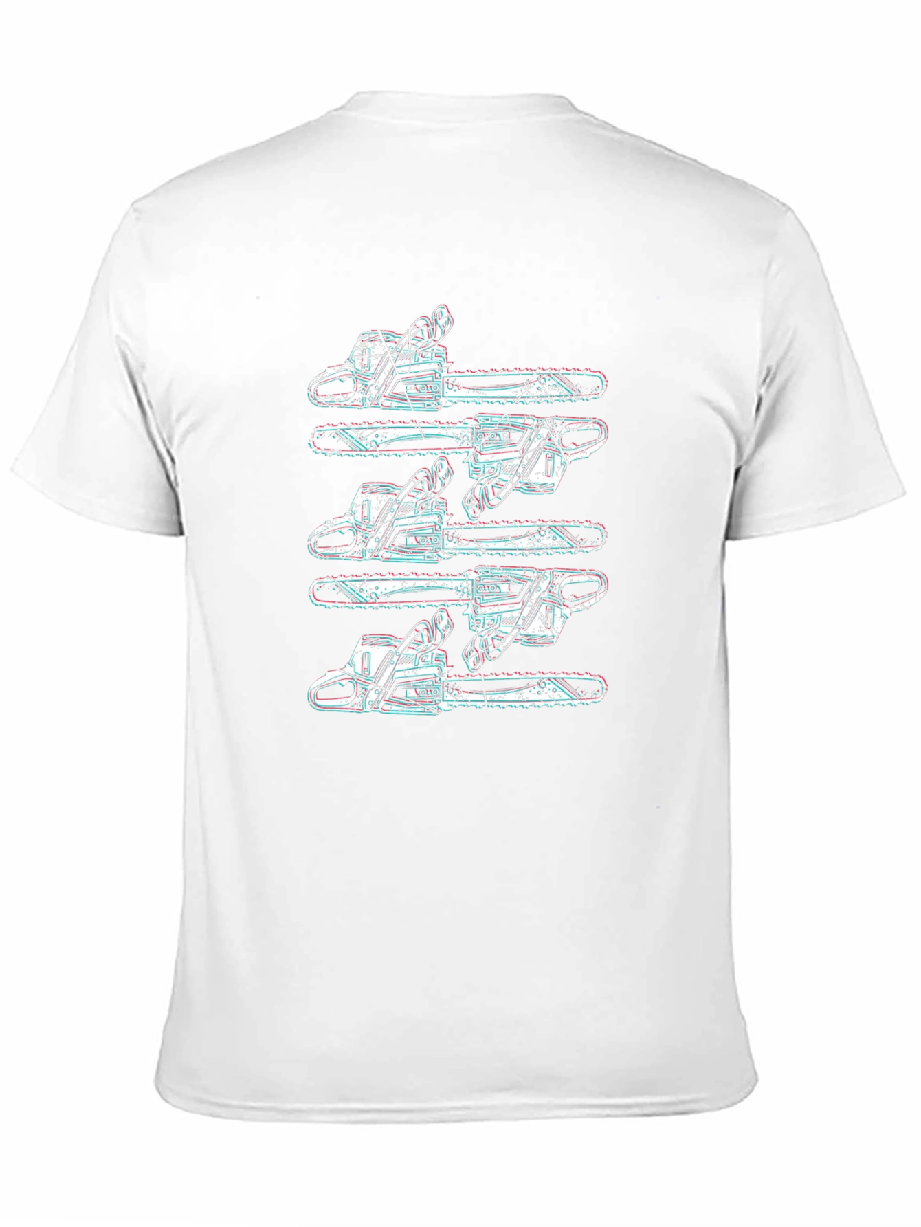 Chainsaw Pattern Black T-Shirt - Unique Design