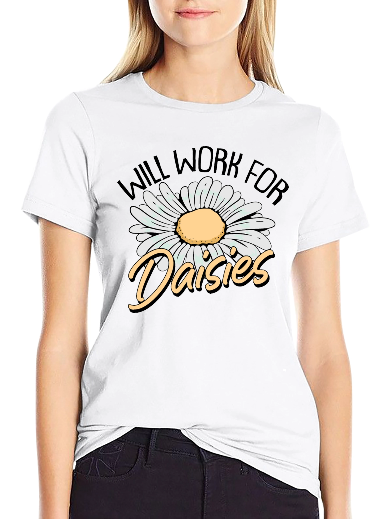 Will Work for Daisies Graphic Tee