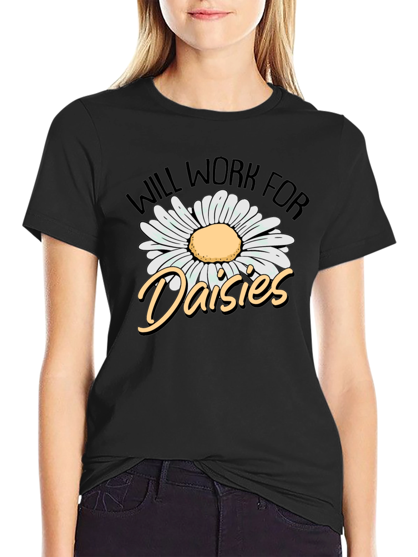 Will Work for Daisies Graphic Tee