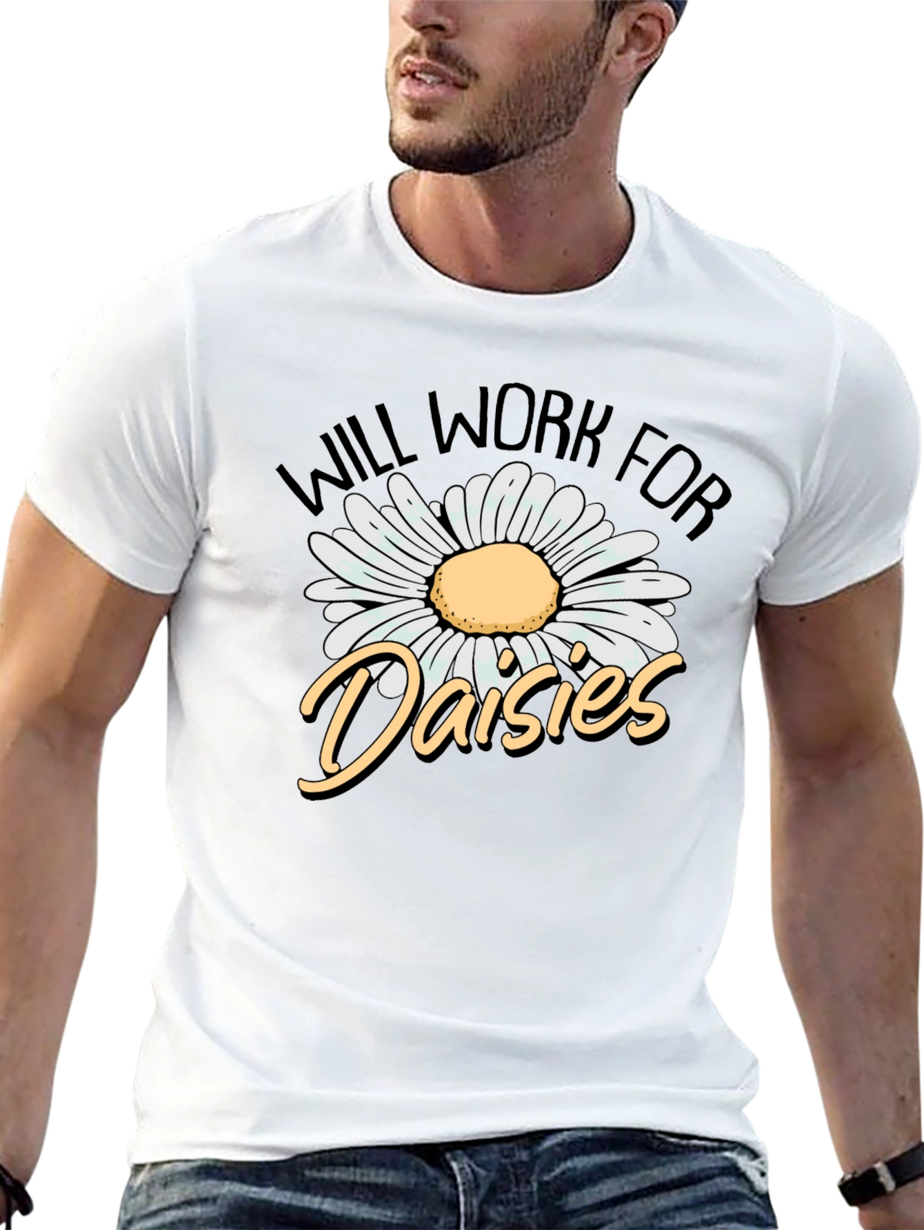 Will Work for Daisies Graphic Tee