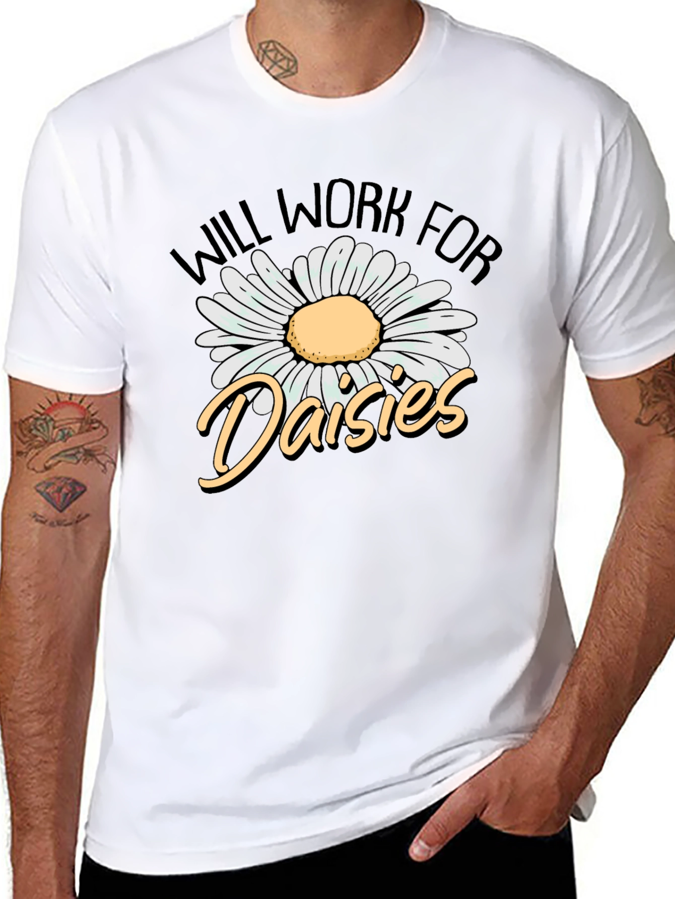 Will Work for Daisies Graphic Tee
