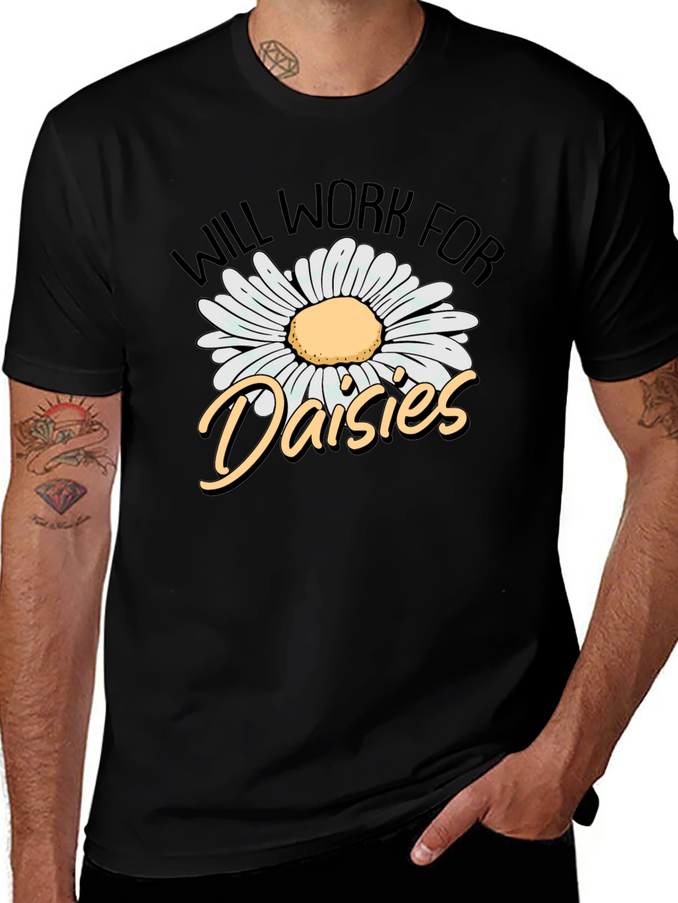 Will Work for Daisies Graphic Tee